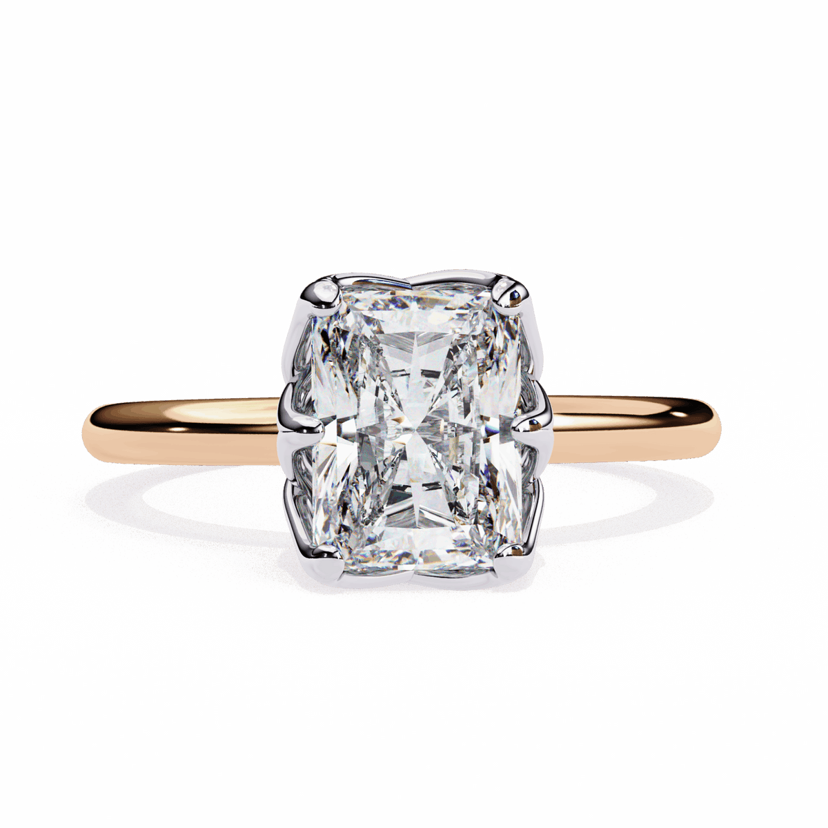 2.5 Carat Radiant Eternal Solitaire Engagement Ring in Moissanite | House of Estara