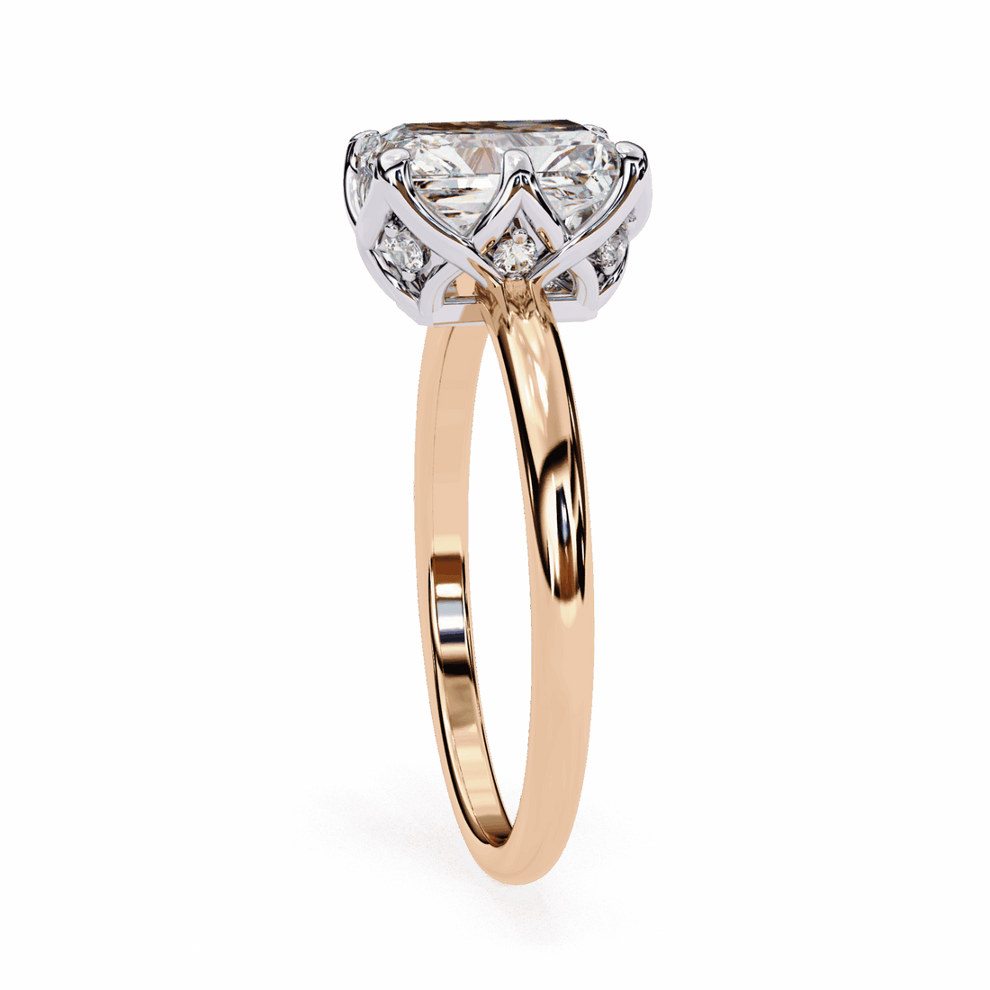 2.5 Carat Radiant Eternal Solitaire Engagement Ring in Moissanite | House of Estara