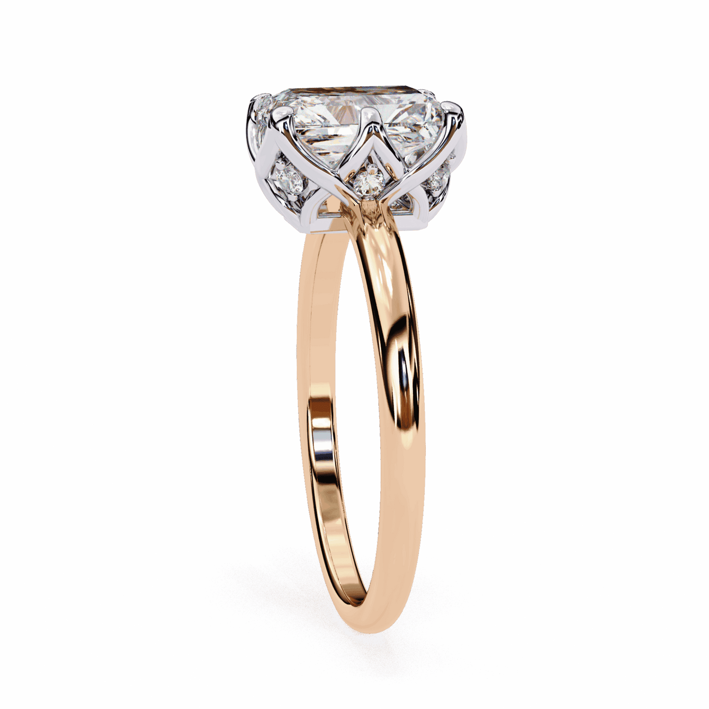 2.5 Carat Radiant Eternal Solitaire Engagement Ring in Moissanite | House of Estara