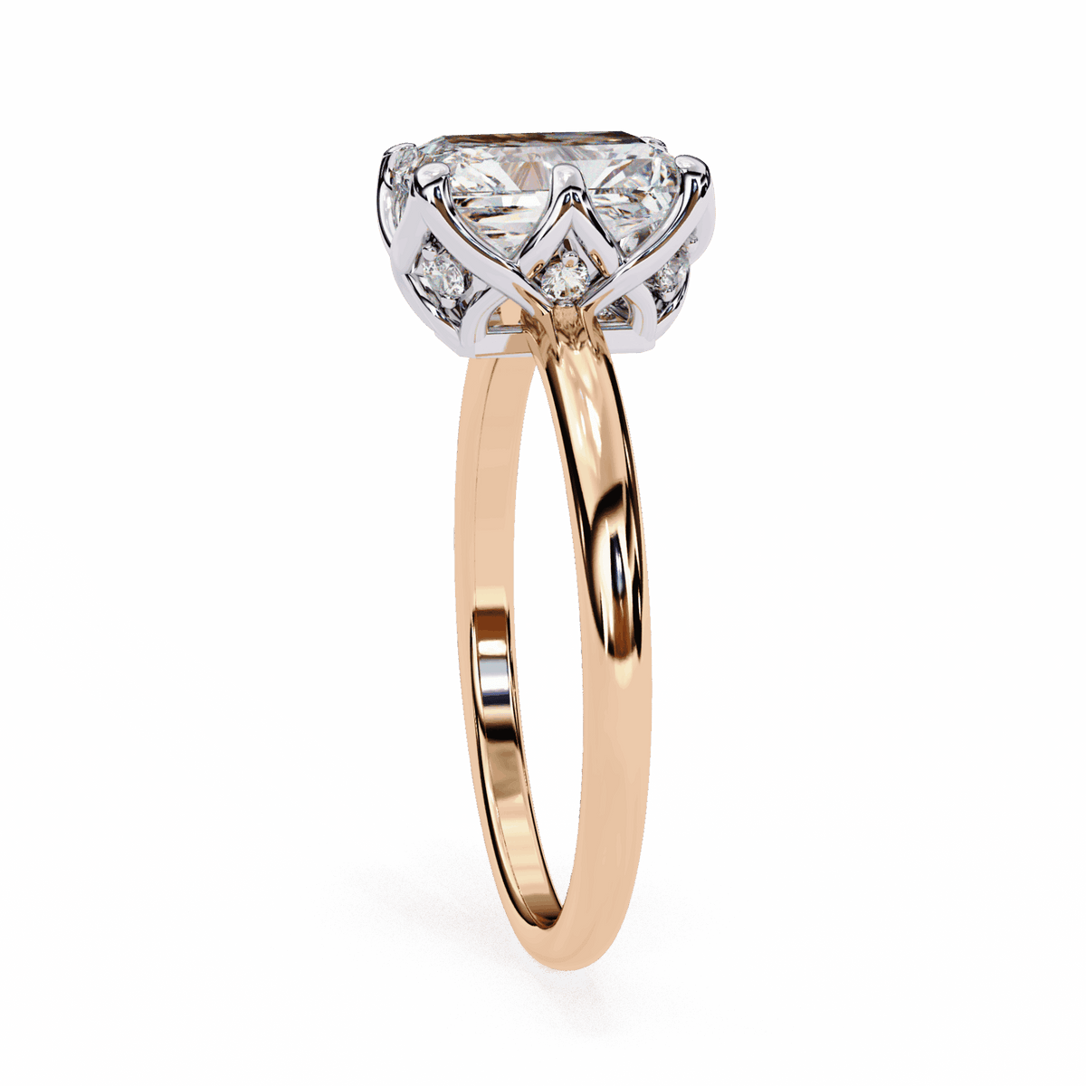 2.5 Carat Radiant Eternal Solitaire Engagement Ring in Moissanite | House of Estara