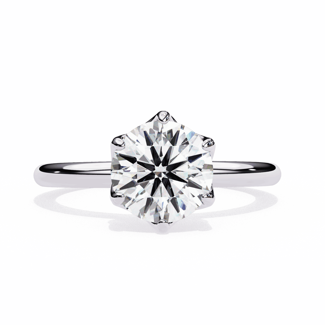 1.5 Carat Round Eternal Solitaire Engagement Ring in Moissanite | House of Estara