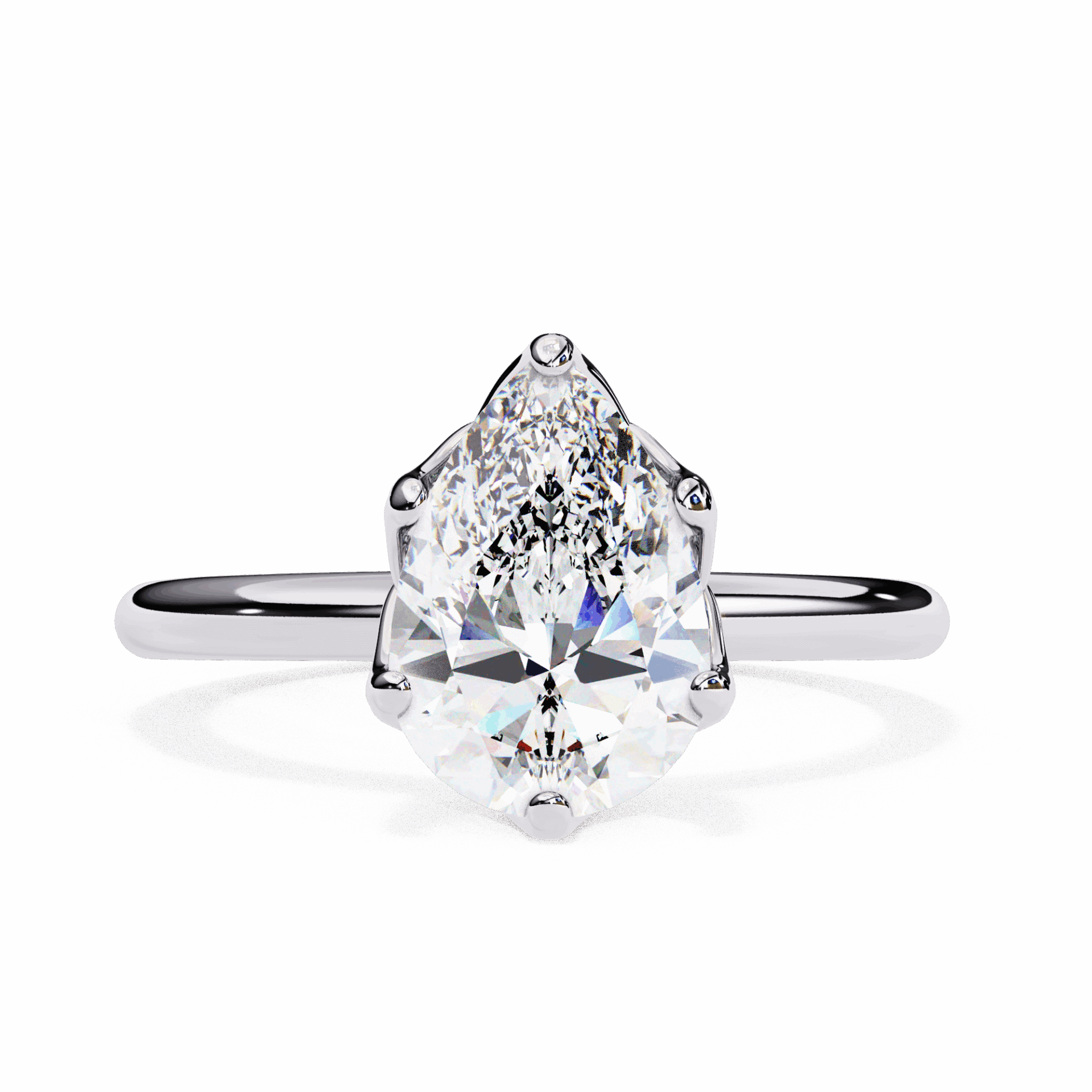 1.75 Carat Pear Eternal Solitaire Engagement Ring in Moissanite | House of Estara