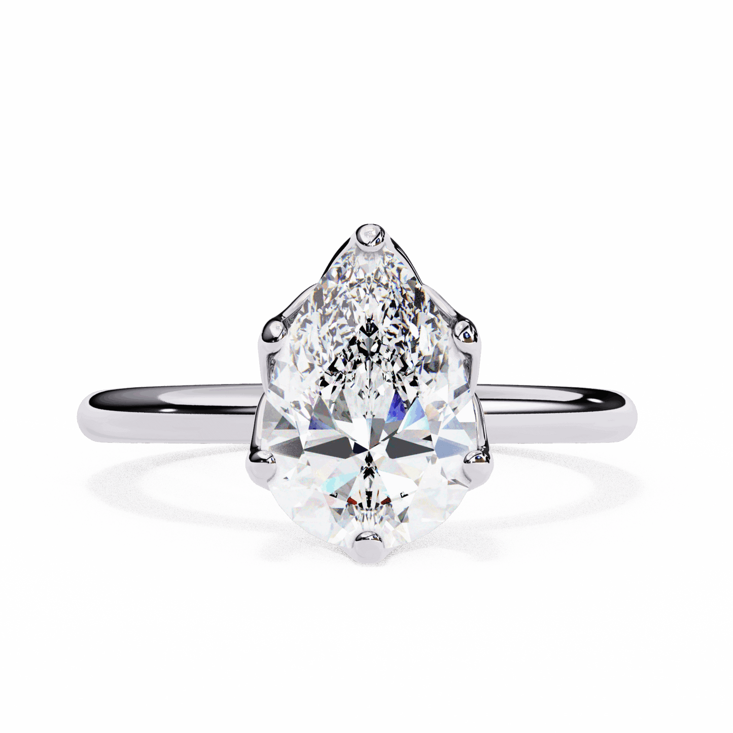 1.75 Carat Pear Eternal Solitaire Engagement Ring in Moissanite | House of Estara