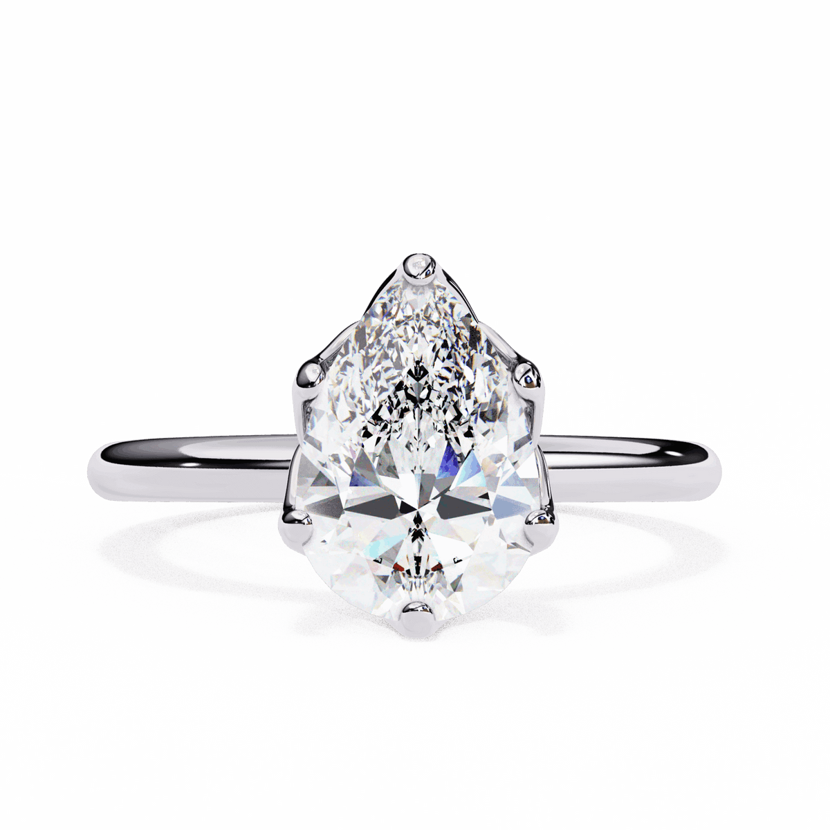 1.75 Carat Pear Eternal Solitaire Engagement Ring in Moissanite | House of Estara