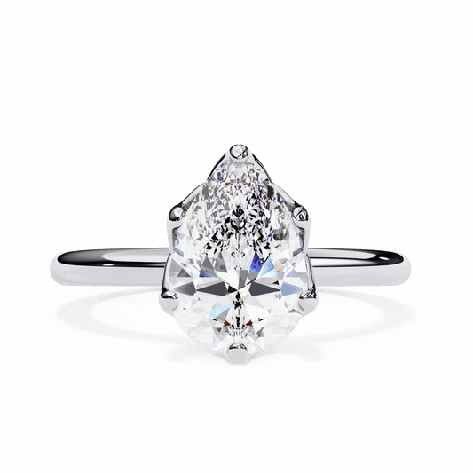 1.75 Carat Pear Eternal Solitaire Engagement Ring in Moissanite | House of Estara
