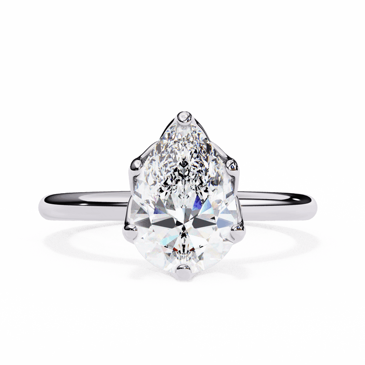 1.75 Carat Pear Eternal Solitaire Engagement Ring in Moissanite | House of Estara