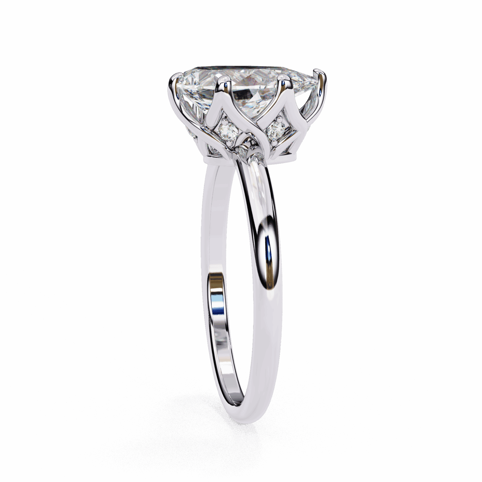 1.75 Carat Pear Eternal Solitaire Engagement Ring in Moissanite | House of Estara