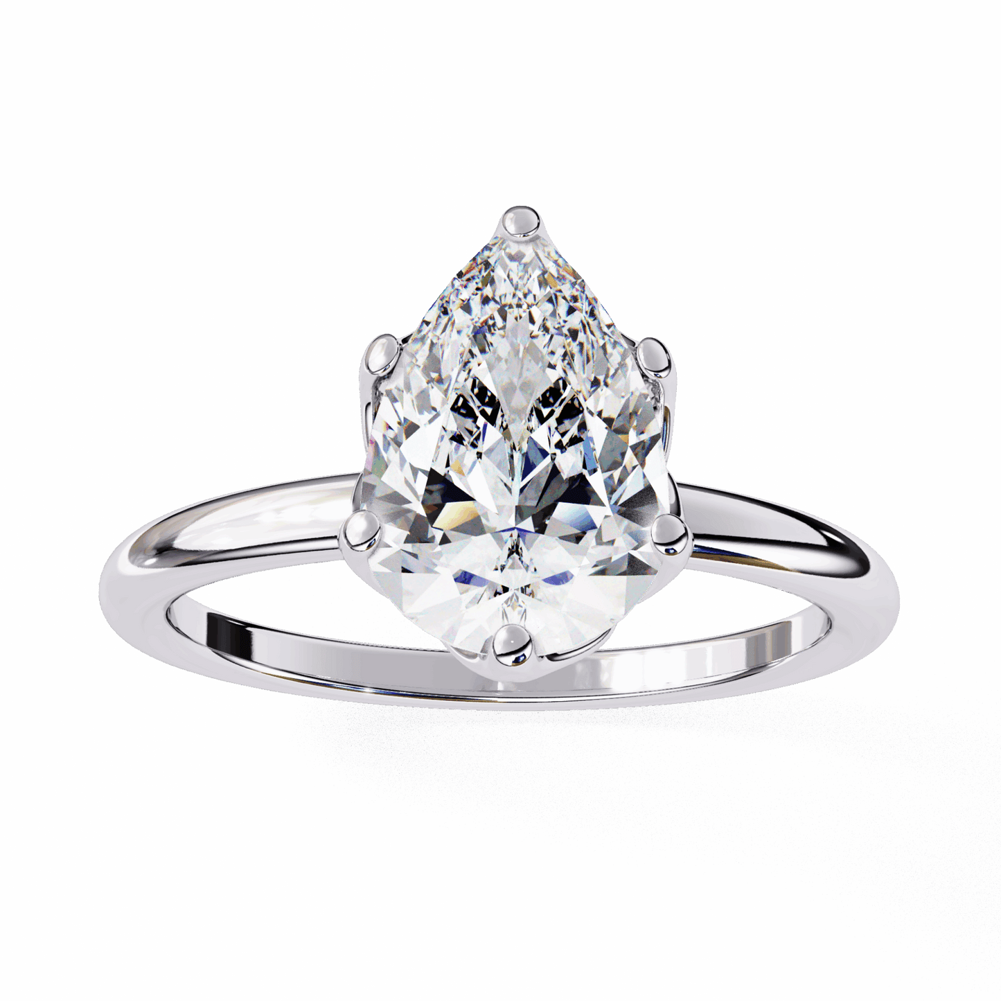 1.75 Carat Pear Eternal Solitaire Engagement Ring in Moissanite | House of Estara