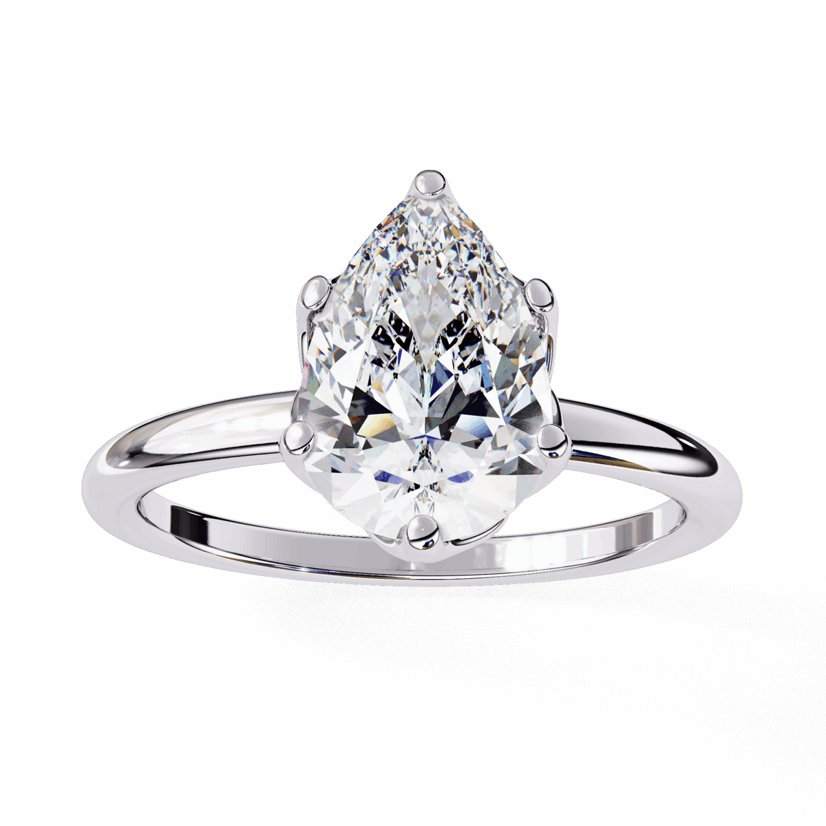 1.75 Carat Pear Eternal Solitaire Engagement Ring in Moissanite | House of Estara