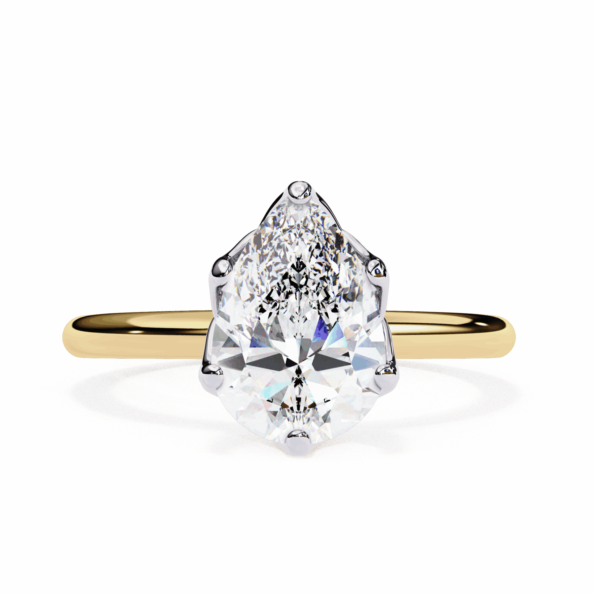 1.75 Carat Pear Eternal Solitaire Engagement Ring in Moissanite | House of Estara