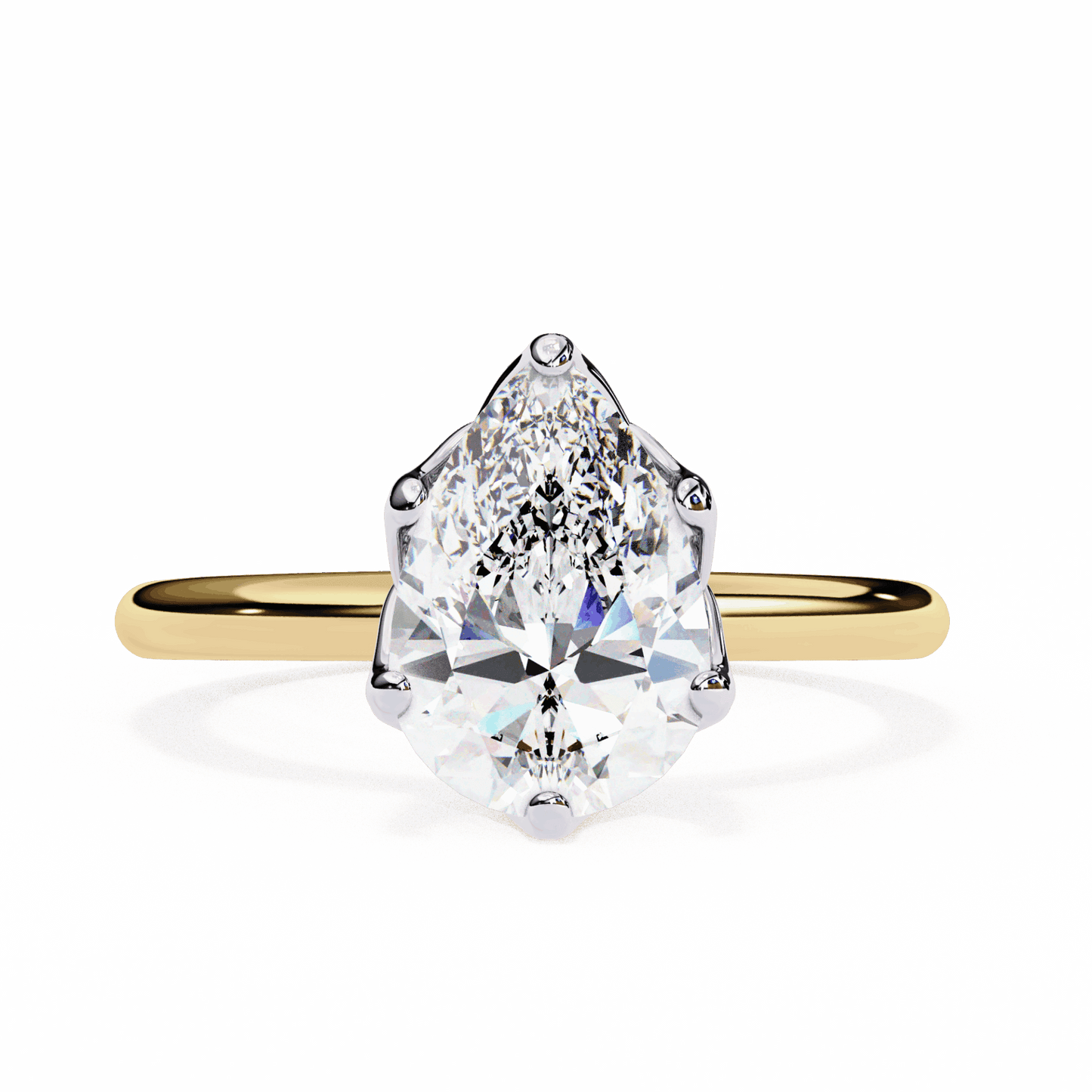 1.75 Carat Pear Eternal Solitaire Engagement Ring in Moissanite | House of Estara