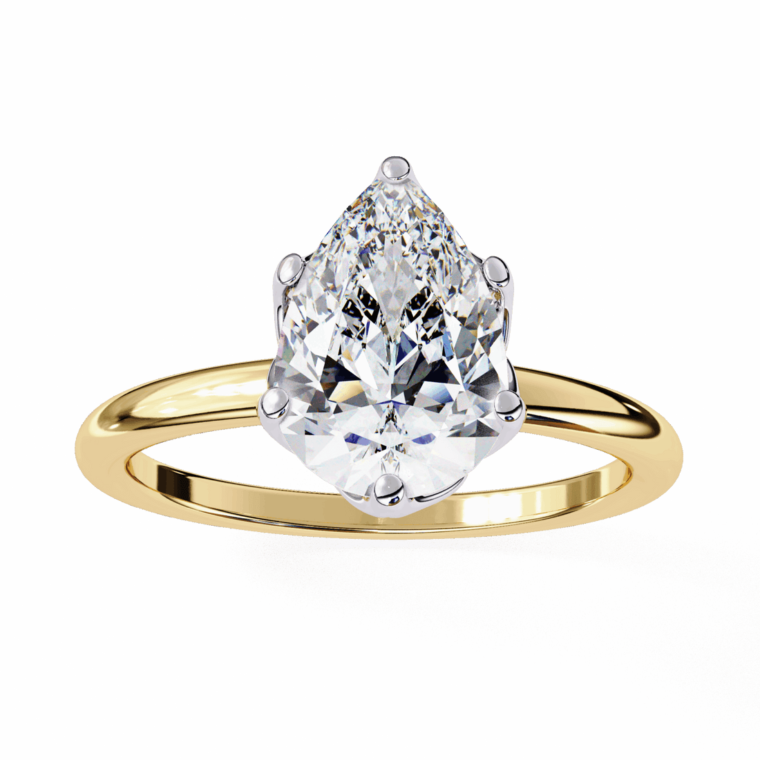 1.75 Carat Pear Eternal Solitaire Engagement Ring in Moissanite | House of Estara
