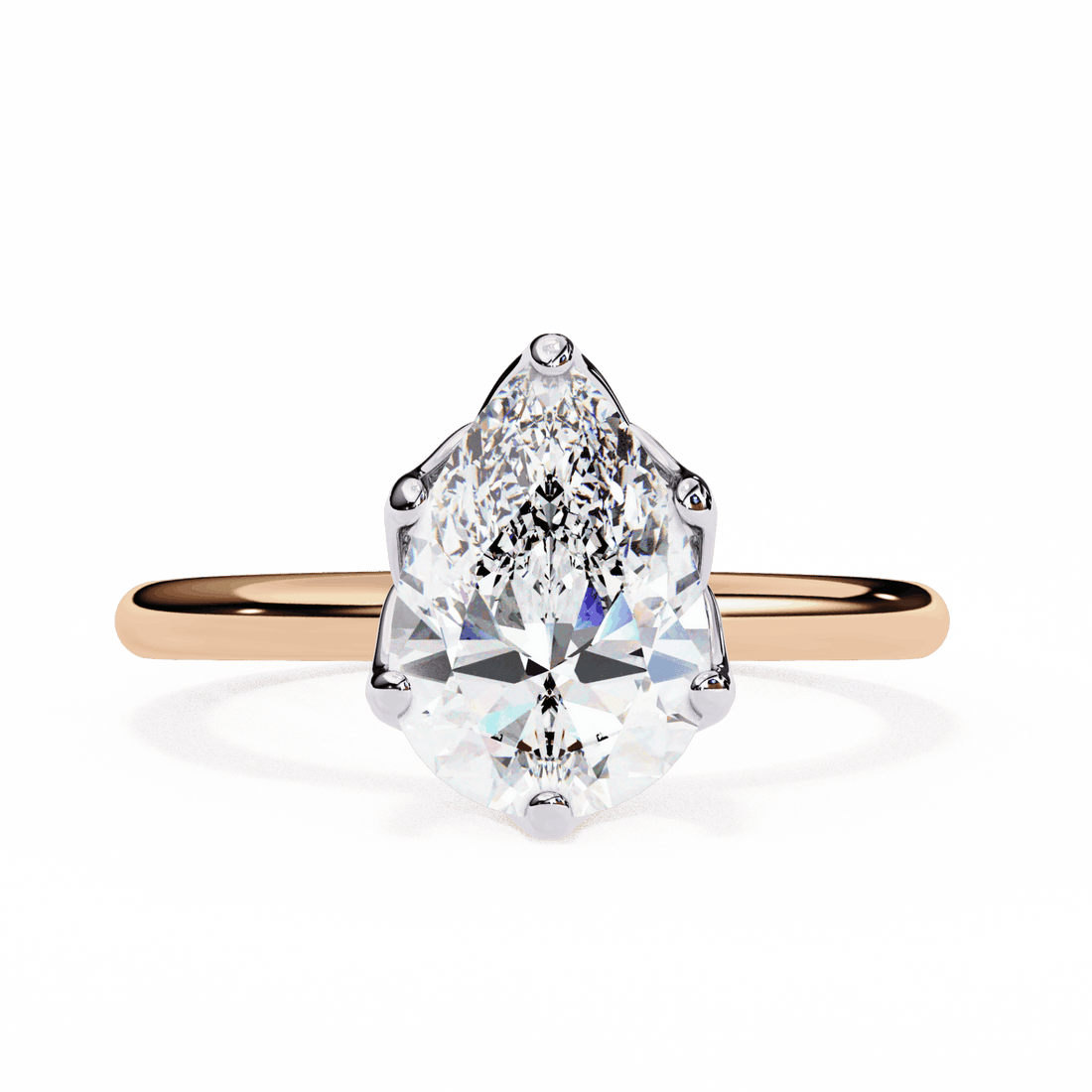 1.75 Carat Pear Eternal Solitaire Engagement Ring in Moissanite | House of Estara