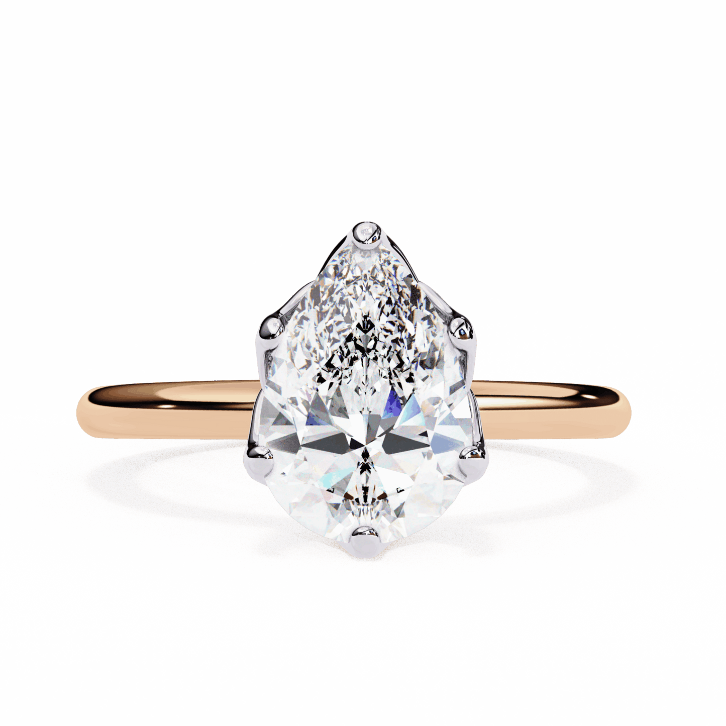 1.75 Carat Pear Eternal Solitaire Engagement Ring in Moissanite | House of Estara
