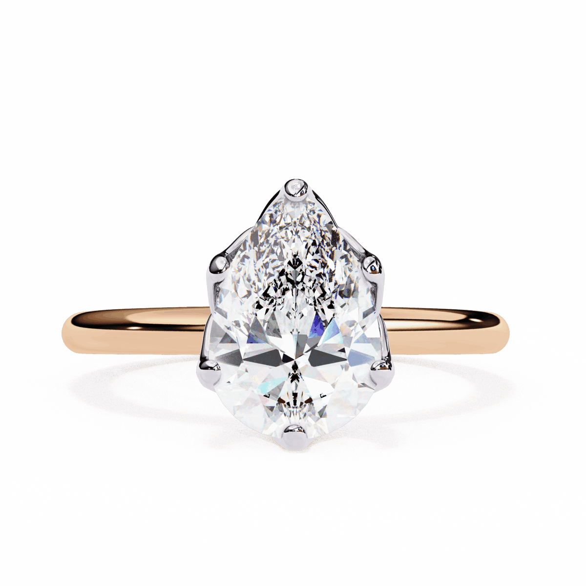 1.75 Carat Pear Eternal Solitaire Engagement Ring in Moissanite | House of Estara