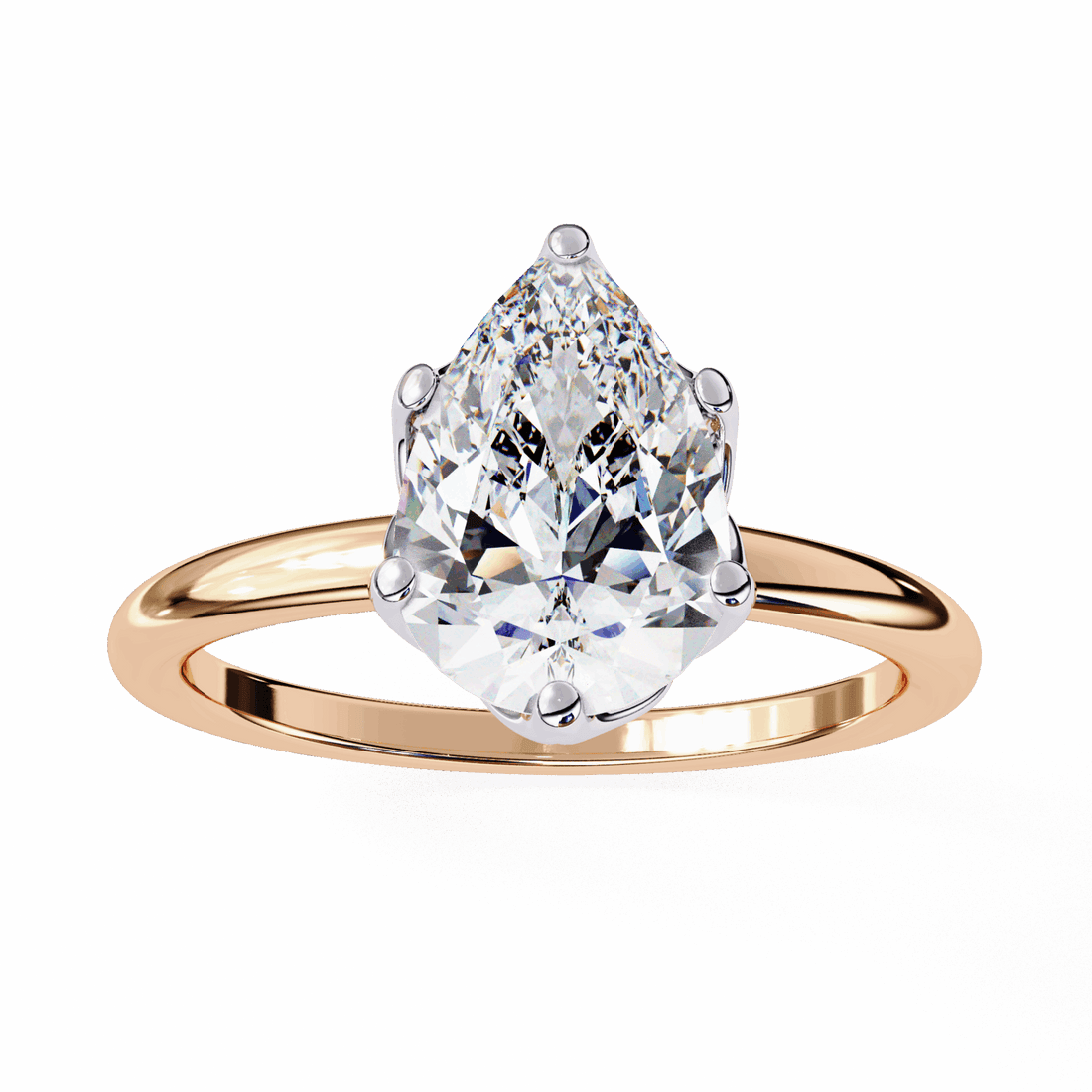 1.75 Carat Pear Eternal Solitaire Engagement Ring in Moissanite | House of Estara