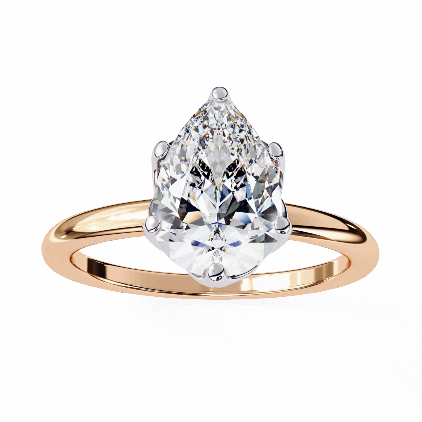 1.75 Carat Pear Eternal Solitaire Engagement Ring in Moissanite | House of Estara