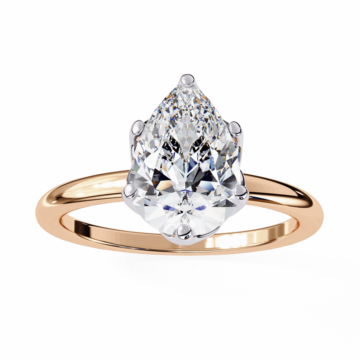 1.75 Carat Pear Eternal Solitaire Engagement Ring in Moissanite | House of Estara