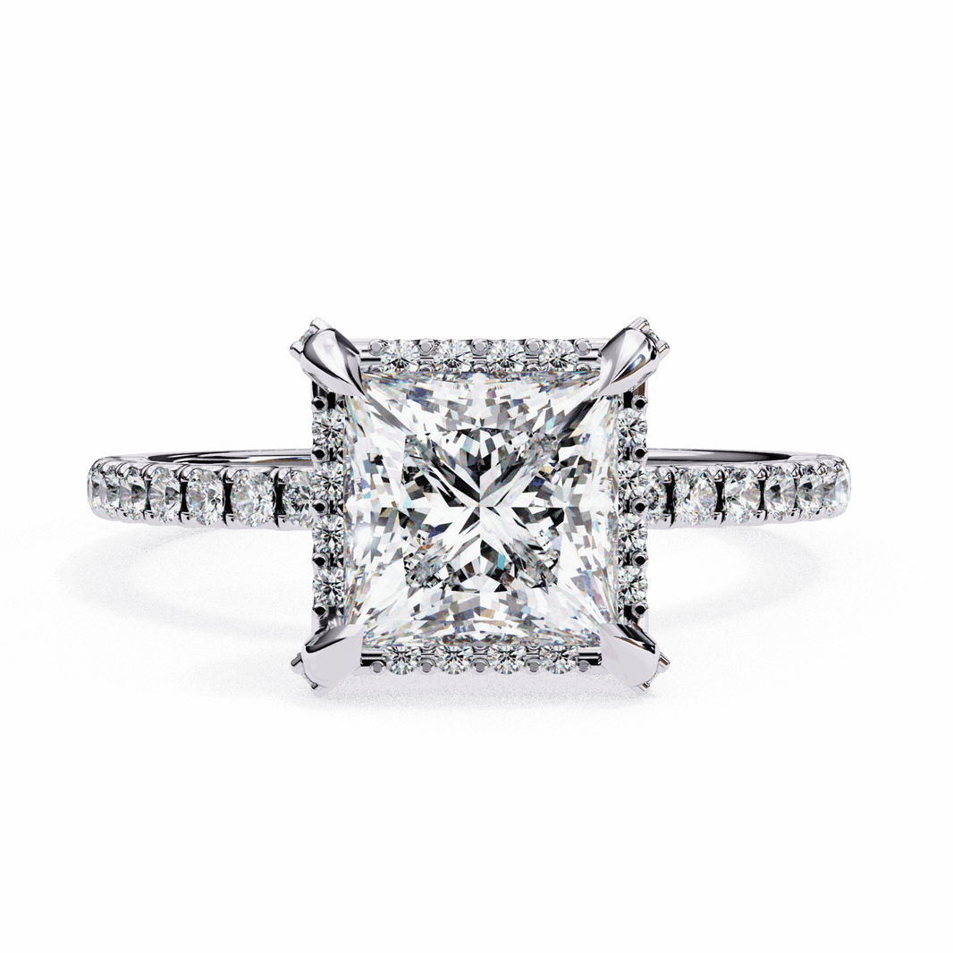 2.5 Carat Princess Forever Solitaire Wedding Ring in Moissanite | House of Estara
