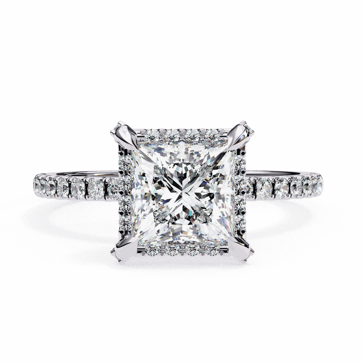 2.5 Carat Princess Forever Solitaire Wedding Ring in Moissanite | House of Estara