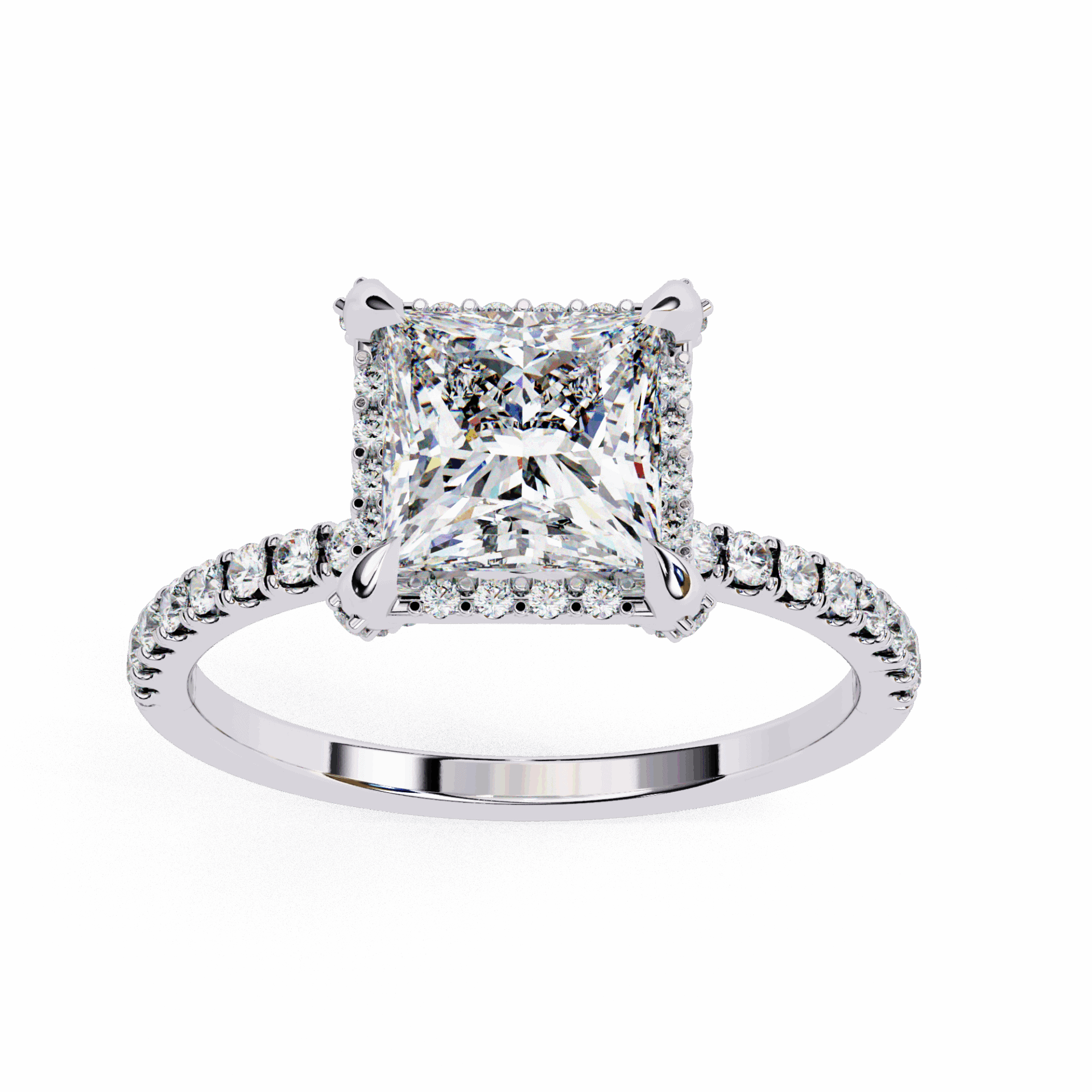 2.5 Carat Princess Forever Solitaire Wedding Ring in Moissanite | House of Estara