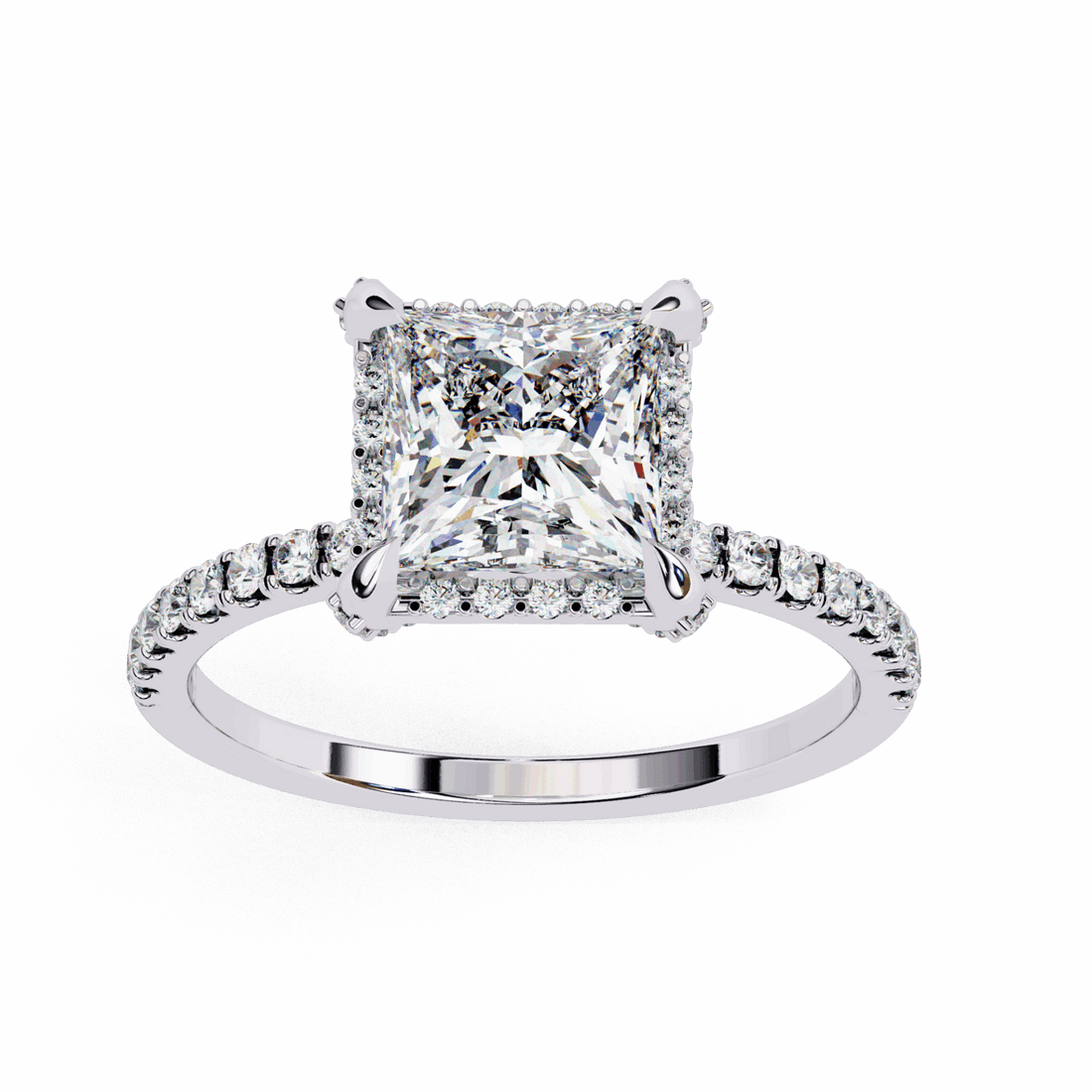 2.5 Carat Princess Forever Solitaire Wedding Ring in Moissanite | House of Estara