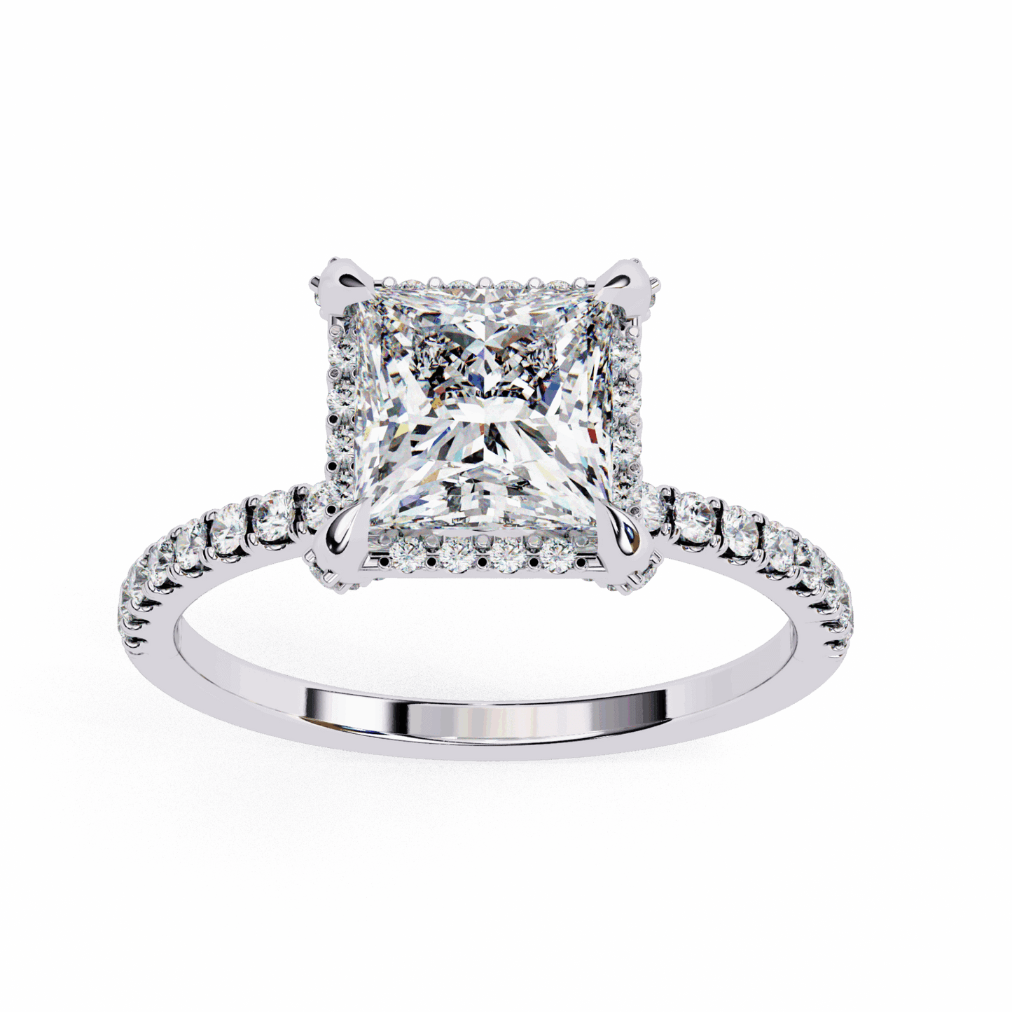 2.5 Carat Princess Forever Solitaire Wedding Ring in Moissanite | House of Estara