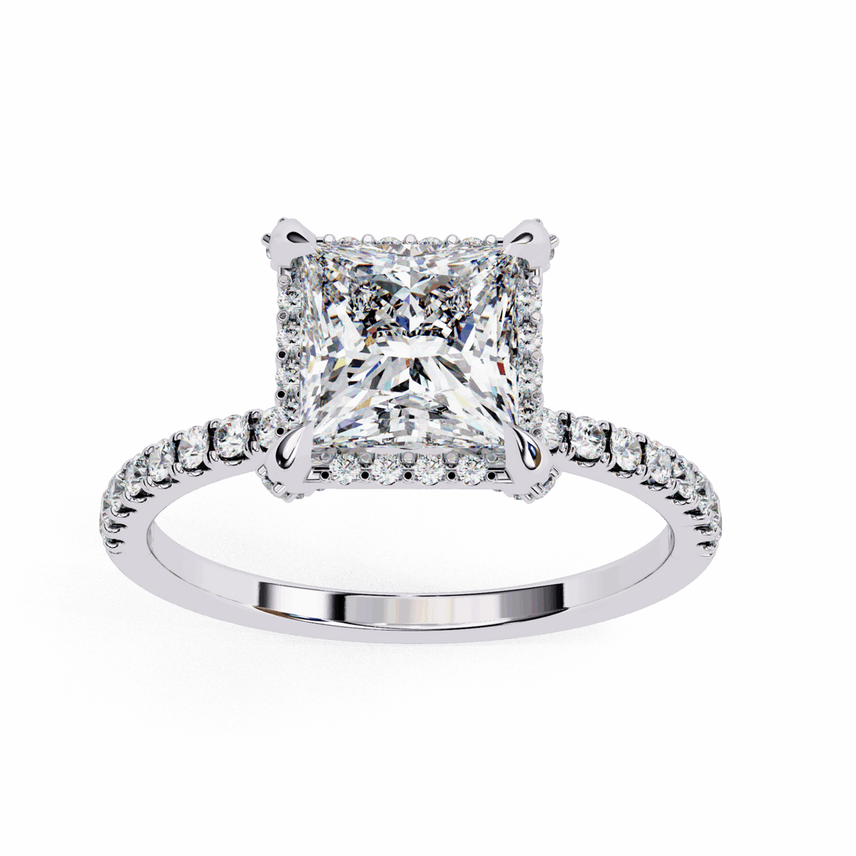 2.5 Carat Princess Forever Solitaire Wedding Ring in Moissanite | House of Estara