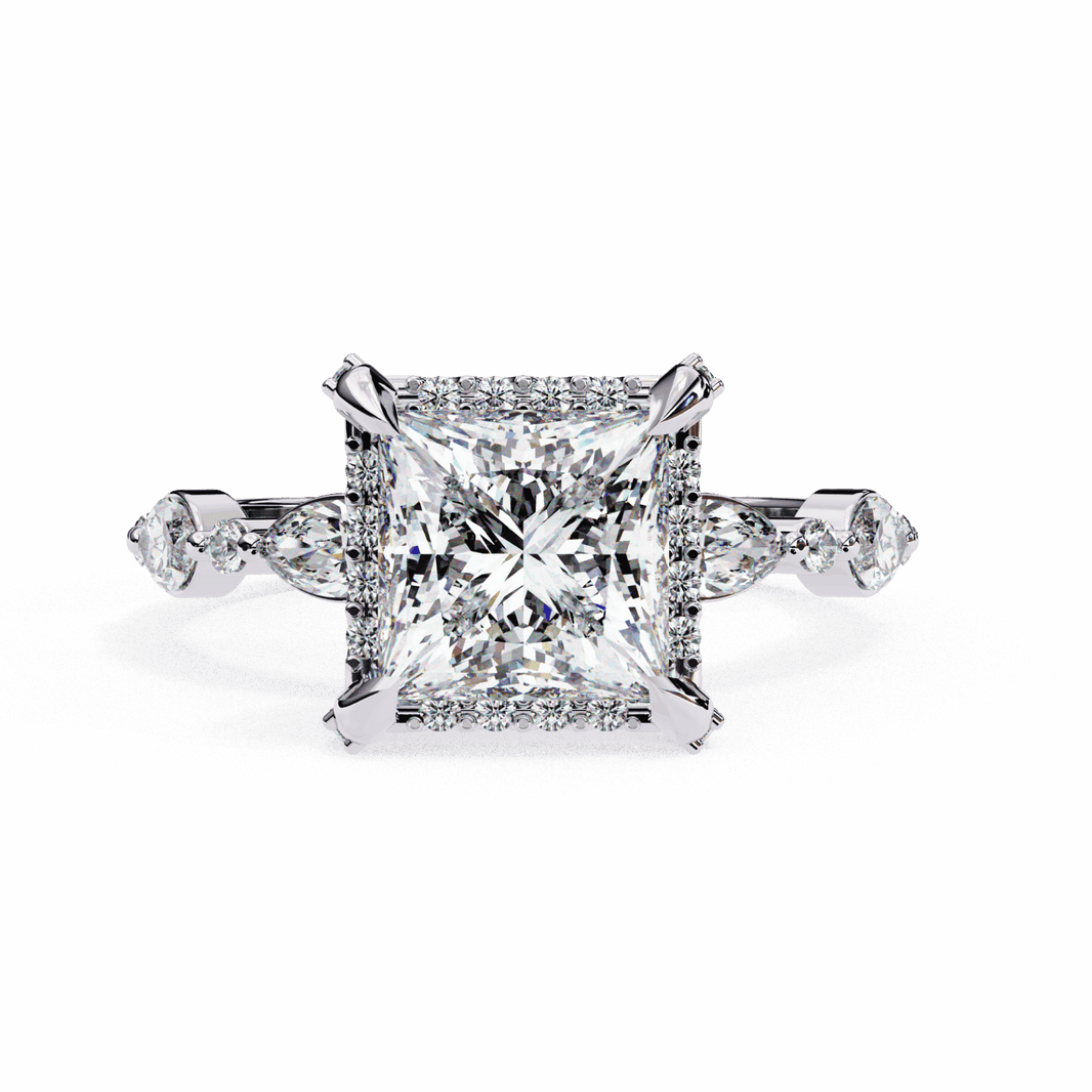 3 Carat Princess The Icon Solitaire Ring in Moissanite | House of Estara