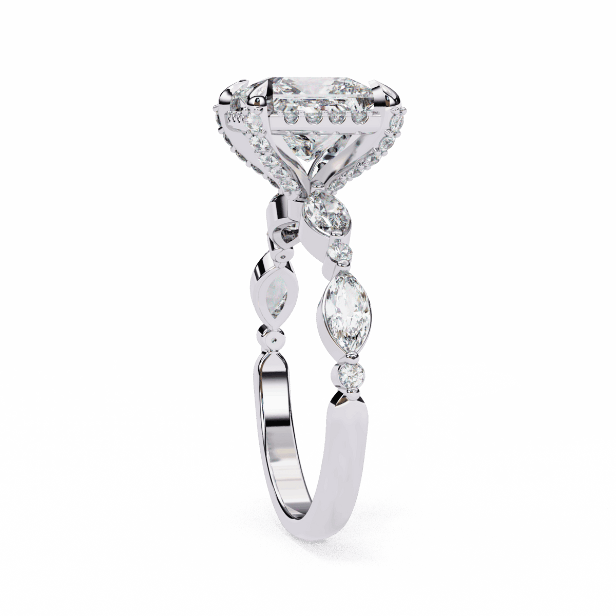 3 Carat Princess The Icon Solitaire Ring in Moissanite | House of Estara