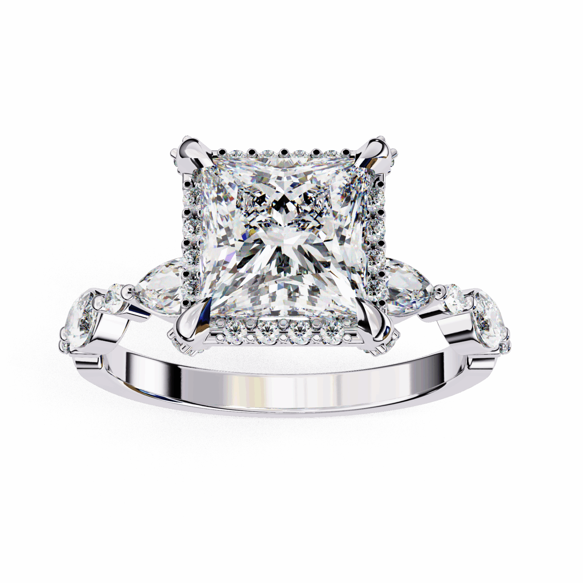 3 Carat Princess The Icon Solitaire Ring in Moissanite | House of Estara