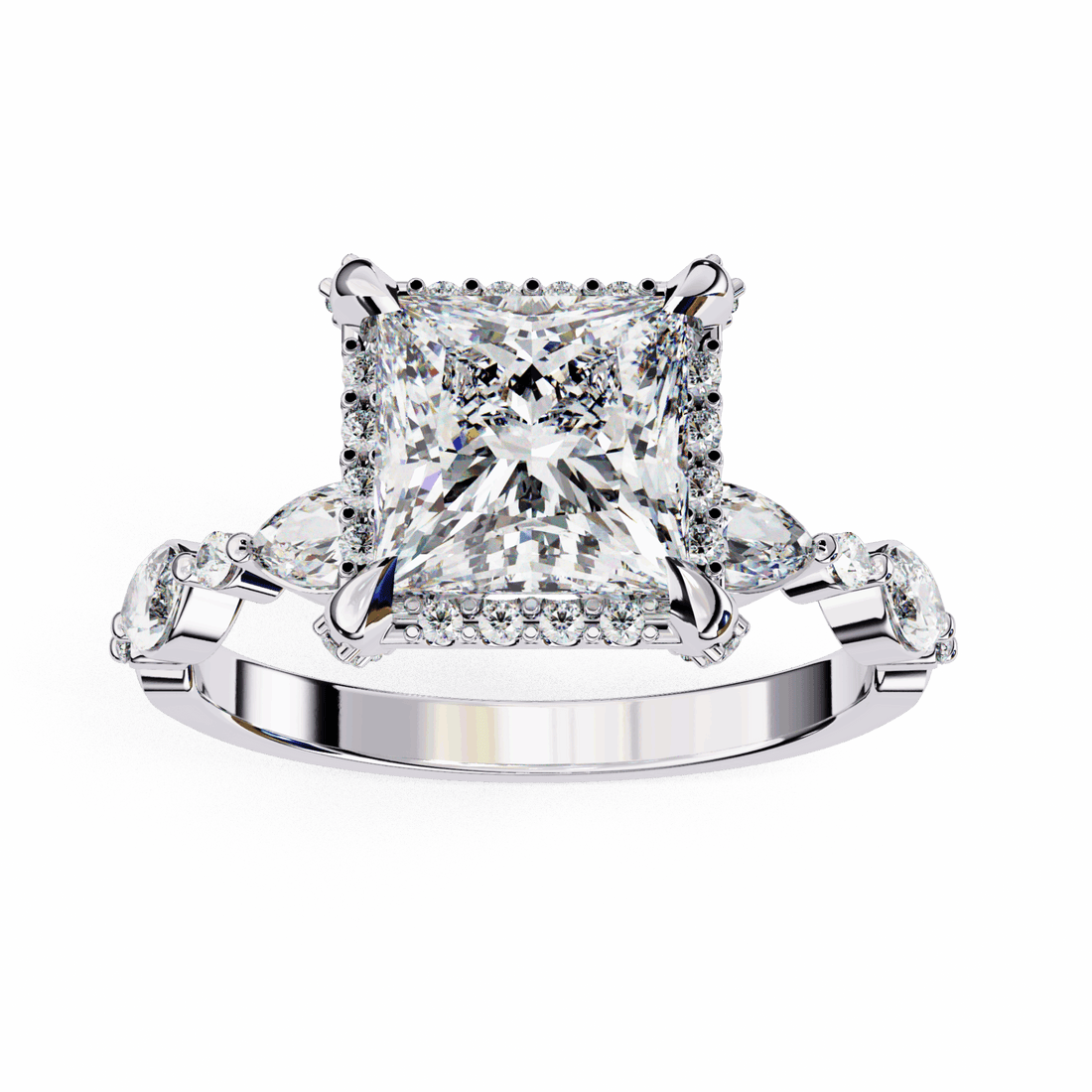 3 Carat Princess The Icon Solitaire Ring in Moissanite | House of Estara