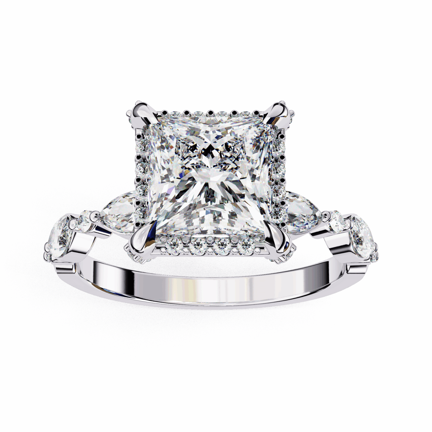 3 Carat Princess The Icon Solitaire Ring in Moissanite | House of Estara