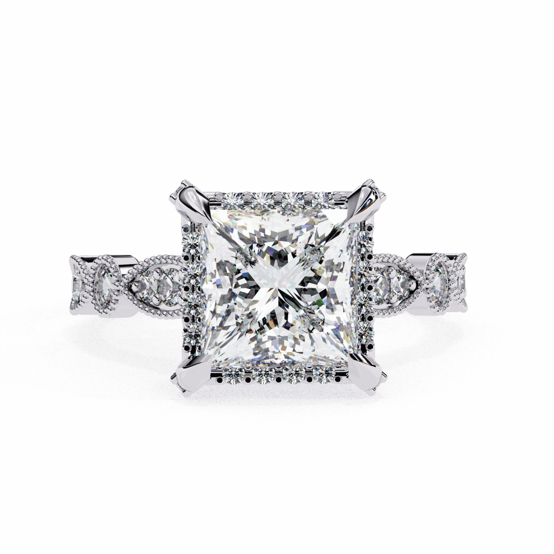 2.5 Carat Princess The Icon Solitaire Ring in Moissanite | House of Estara