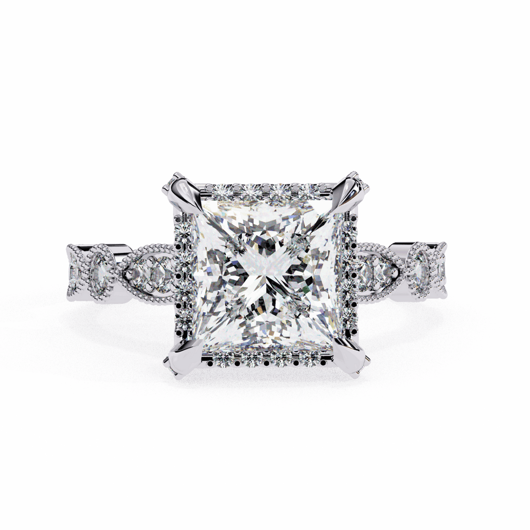 2.5 Carat Princess The Icon Solitaire Ring in Moissanite | House of Estara