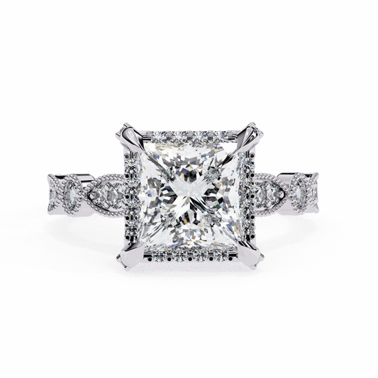 2.5 Carat Princess The Icon Solitaire Ring in Moissanite | House of Estara