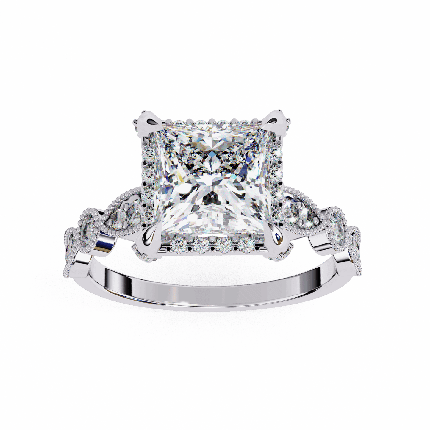 2.5 Carat Princess The Icon Solitaire Ring in Moissanite | House of Estara