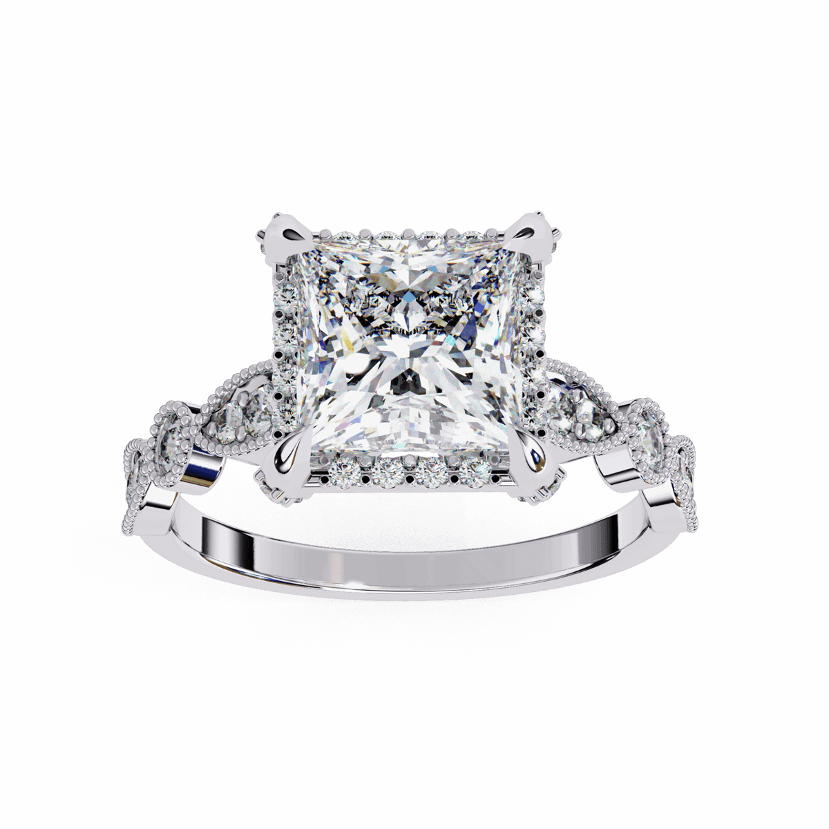 2.5 Carat Princess The Icon Solitaire Ring in Moissanite | House of Estara