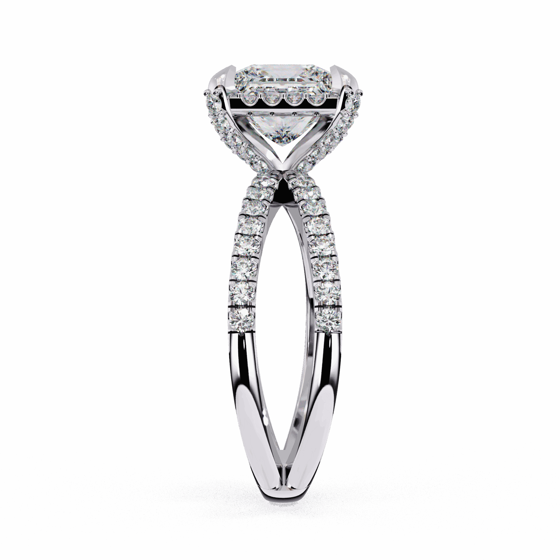 2.25 Carat Princess Hidden Halo Solitaire Ring in Moissanite | House of Estara