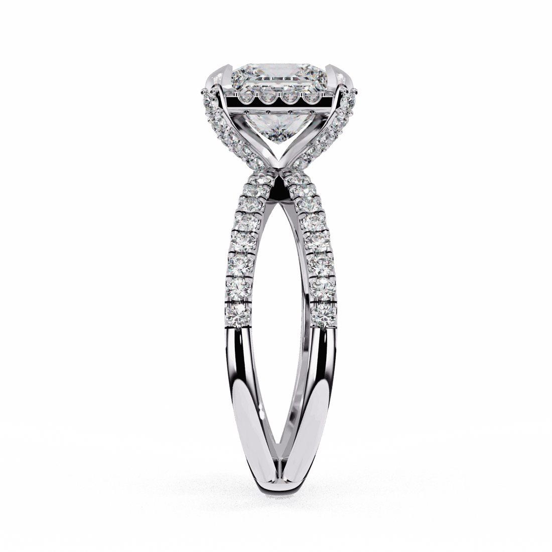 2.25 Carat Princess Hidden Halo Solitaire Ring in Moissanite | House of Estara