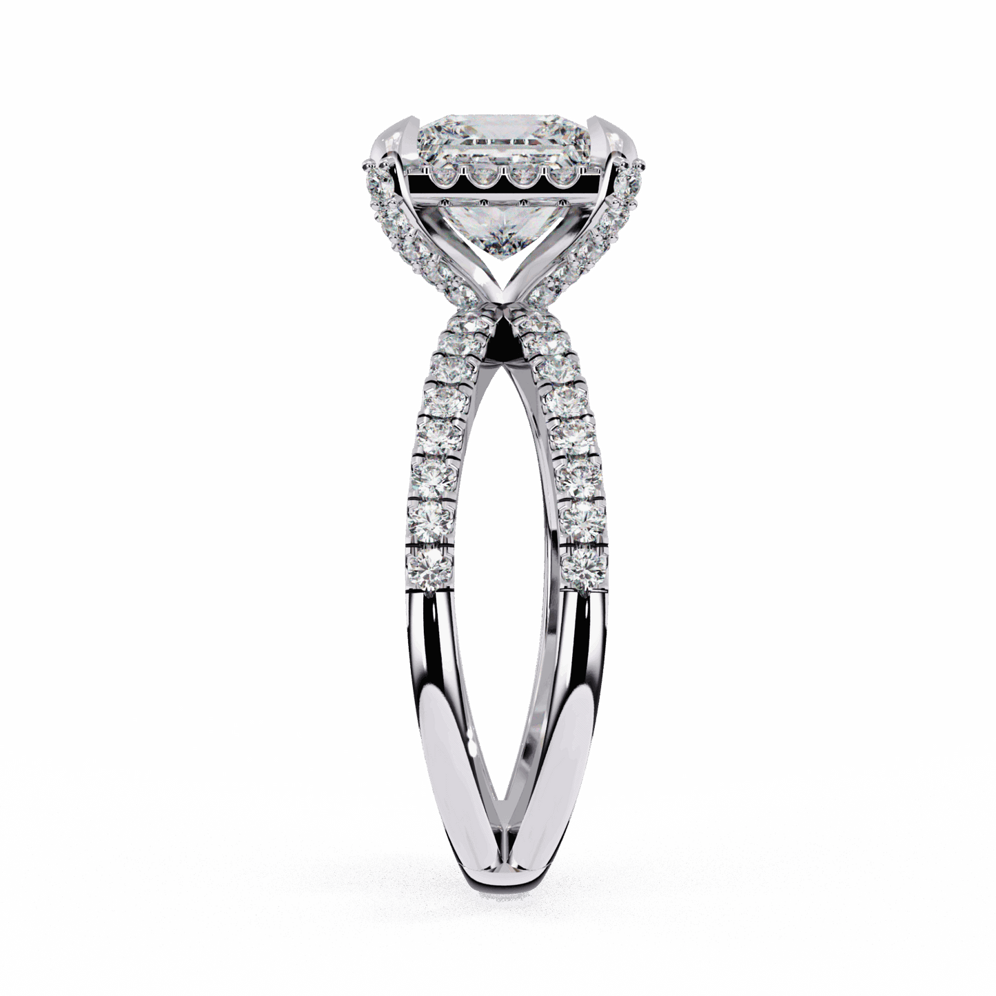 2.25 Carat Princess Hidden Halo Solitaire Ring in Moissanite | House of Estara