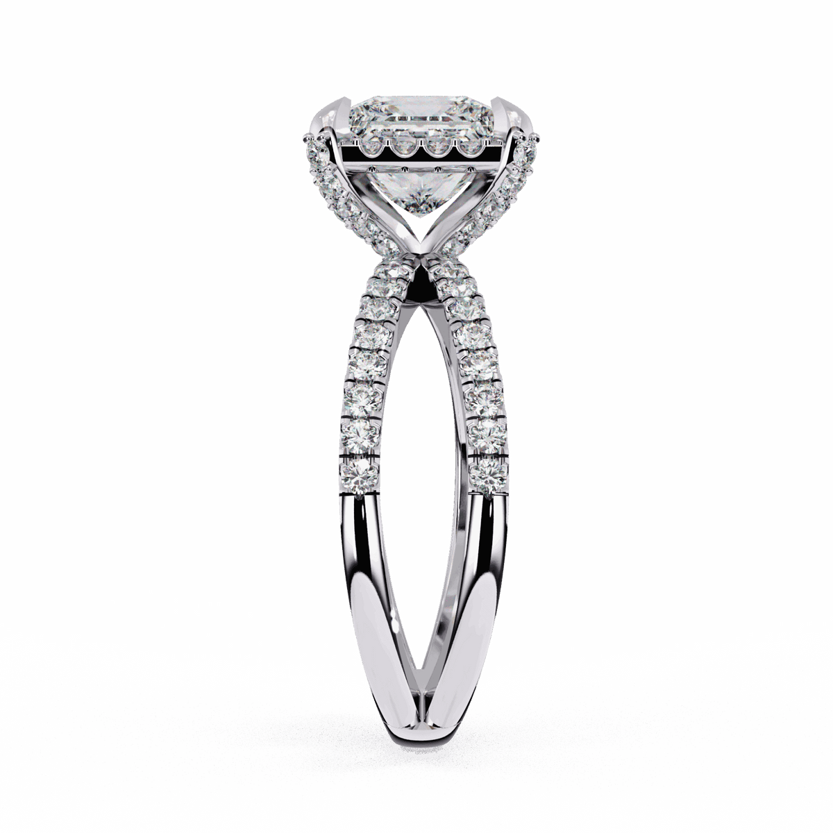 2.25 Carat Princess Hidden Halo Solitaire Ring in Moissanite | House of Estara