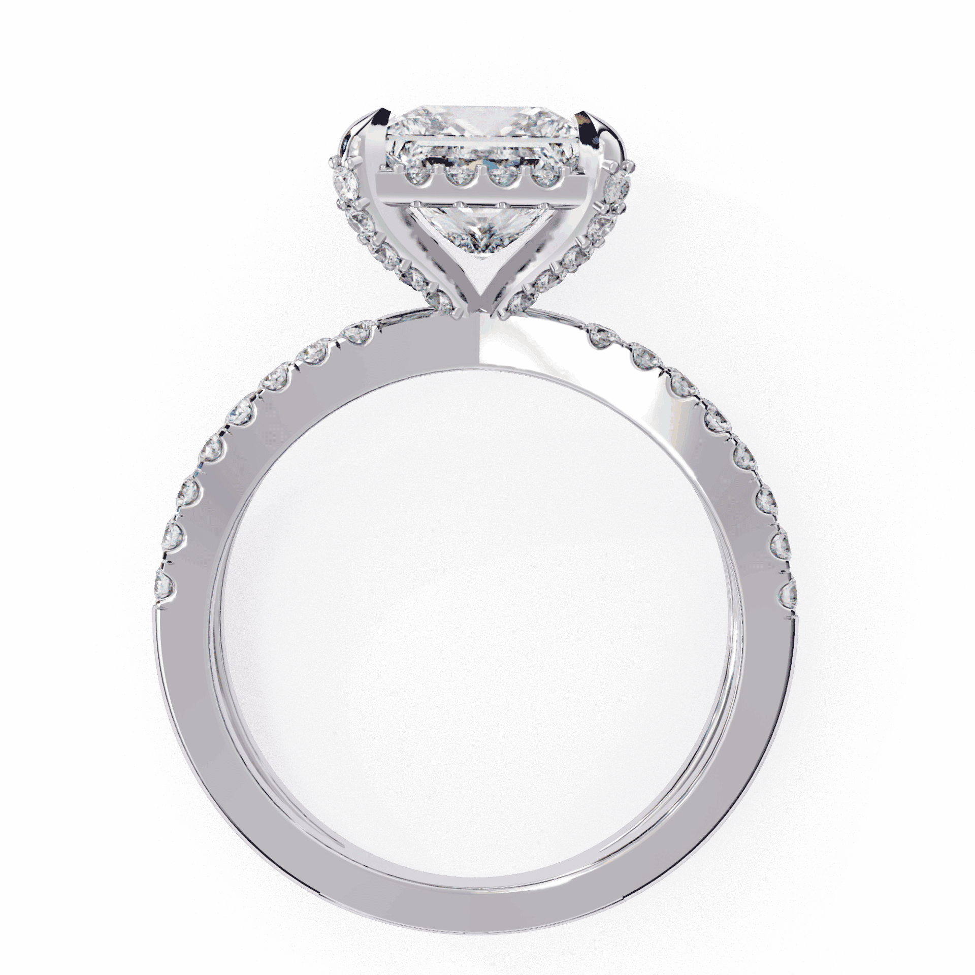 2.25 Carat Princess Hidden Halo Solitaire Ring in Moissanite | House of Estara