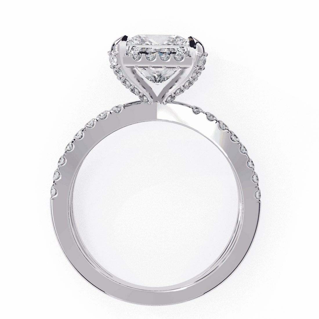 2.25 Carat Princess Hidden Halo Solitaire Ring in Moissanite | House of Estara