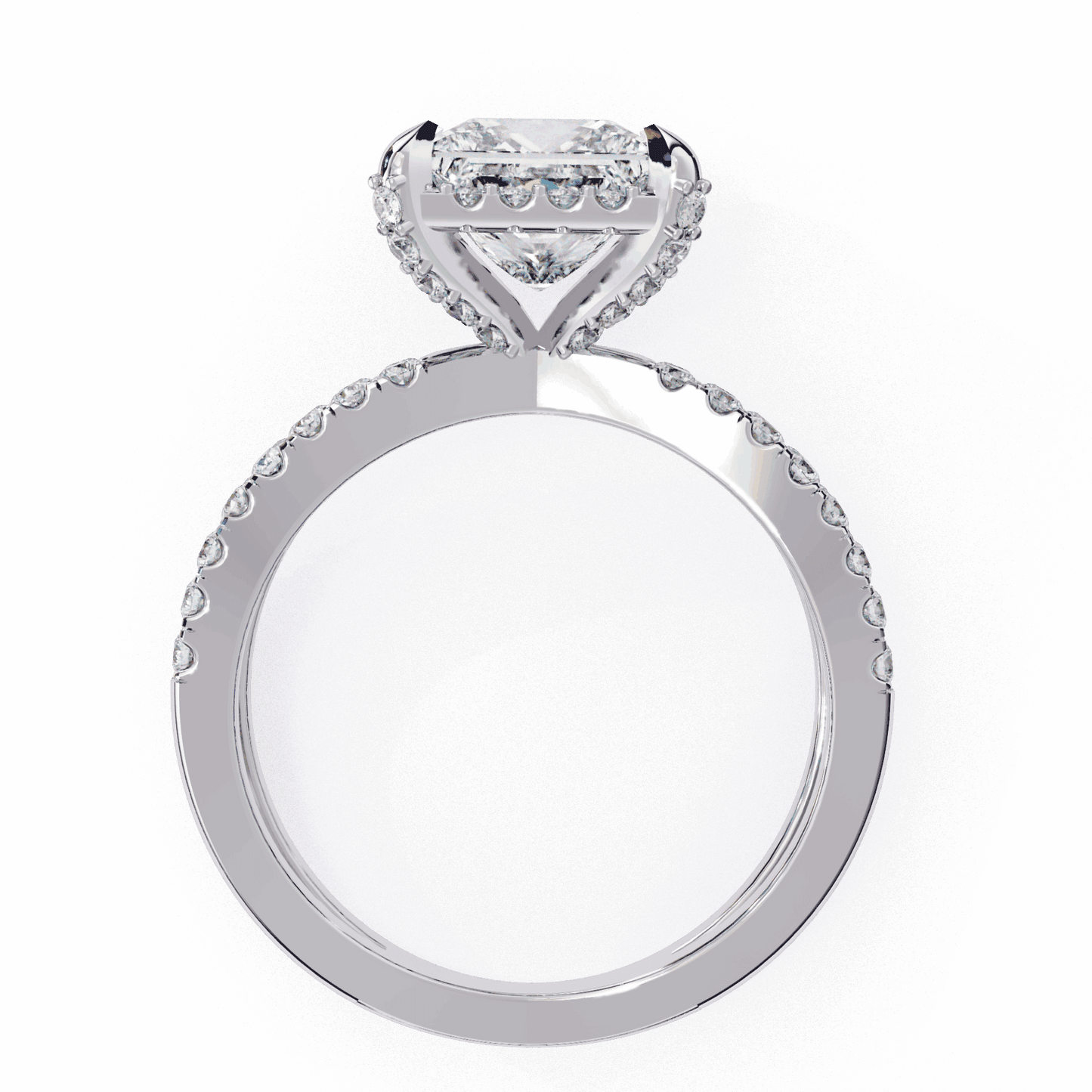 2.25 Carat Princess Hidden Halo Solitaire Ring in Moissanite | House of Estara