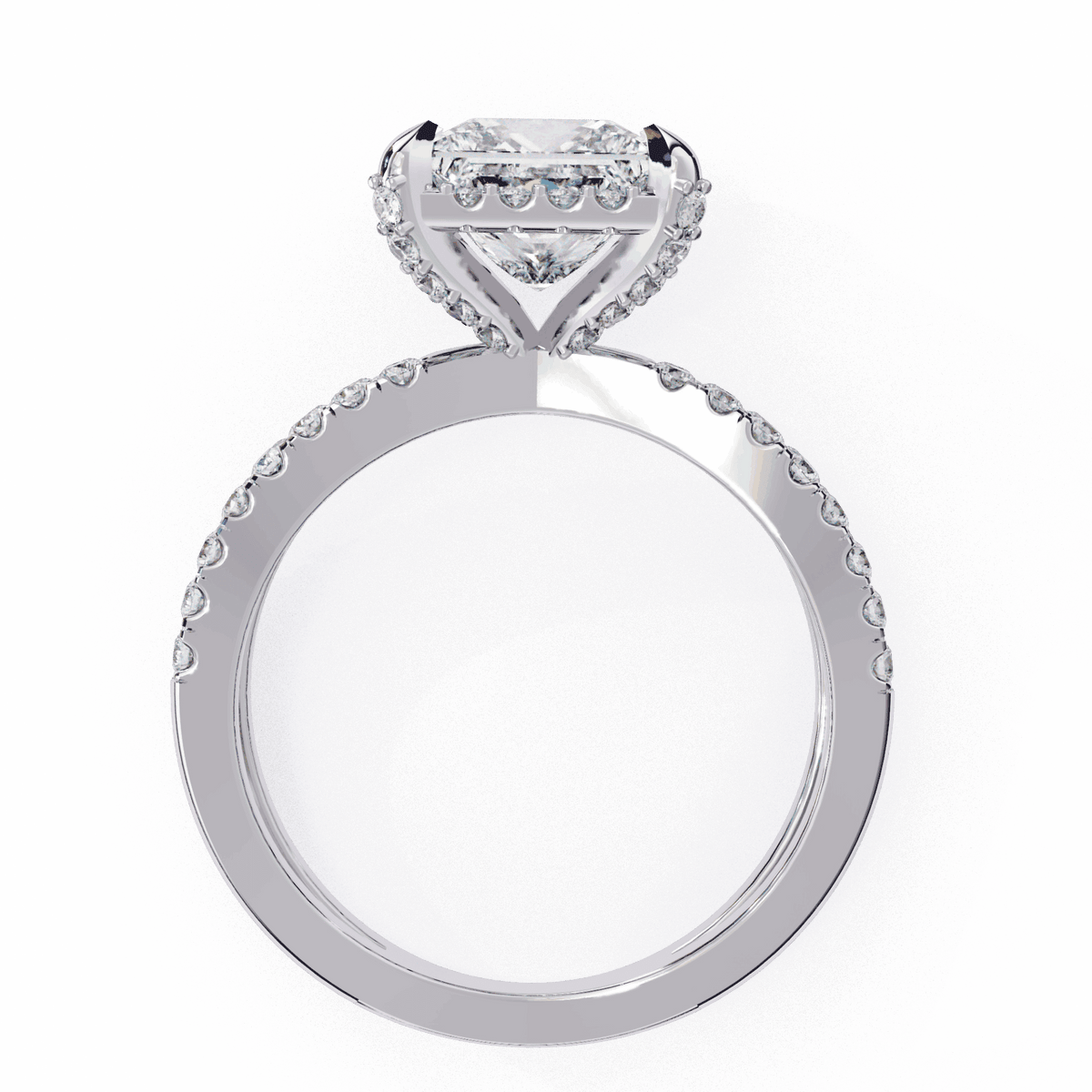 2.25 Carat Princess Hidden Halo Solitaire Ring in Moissanite | House of Estara