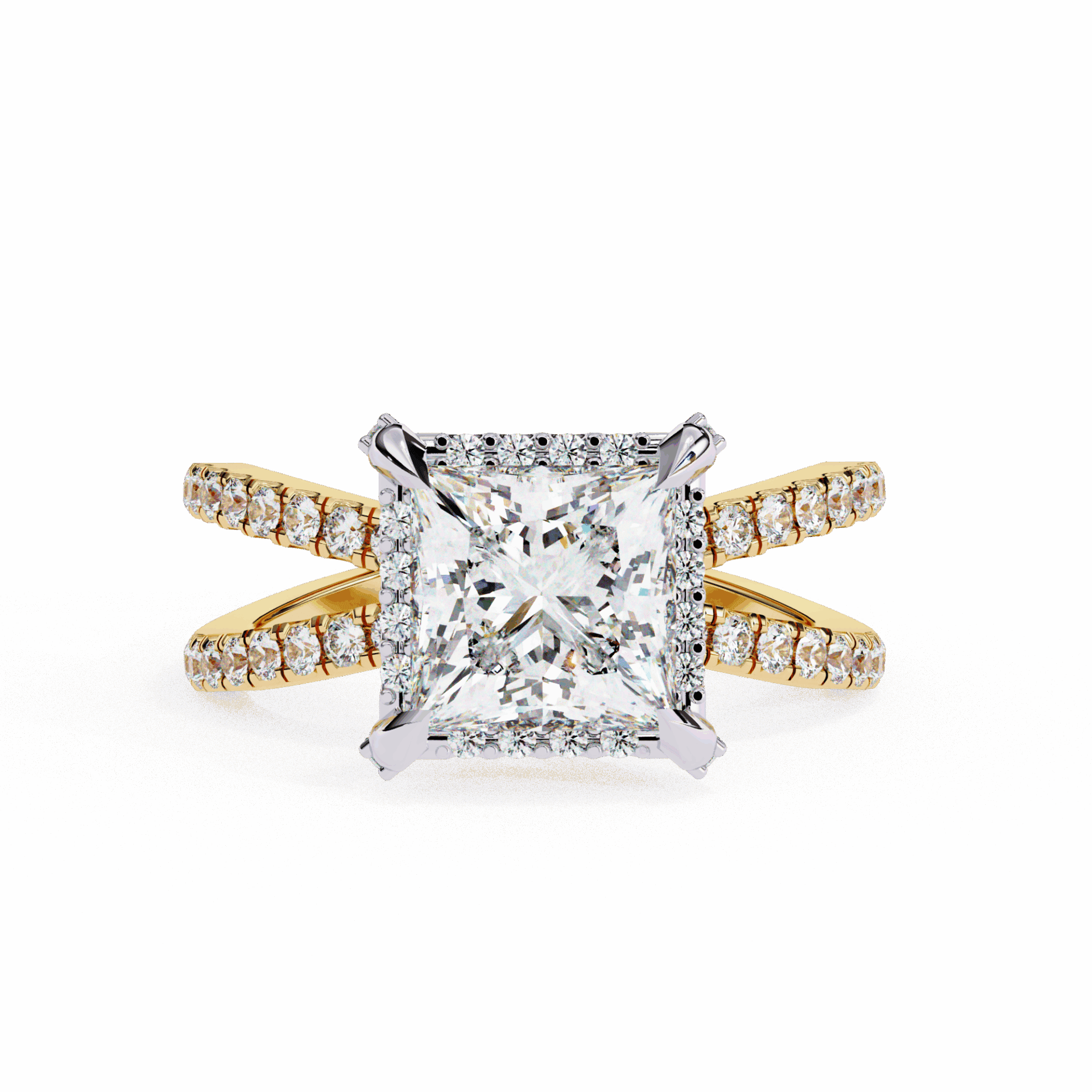 2.25 Carat Princess Hidden Halo Solitaire Ring in Moissanite | House of Estara
