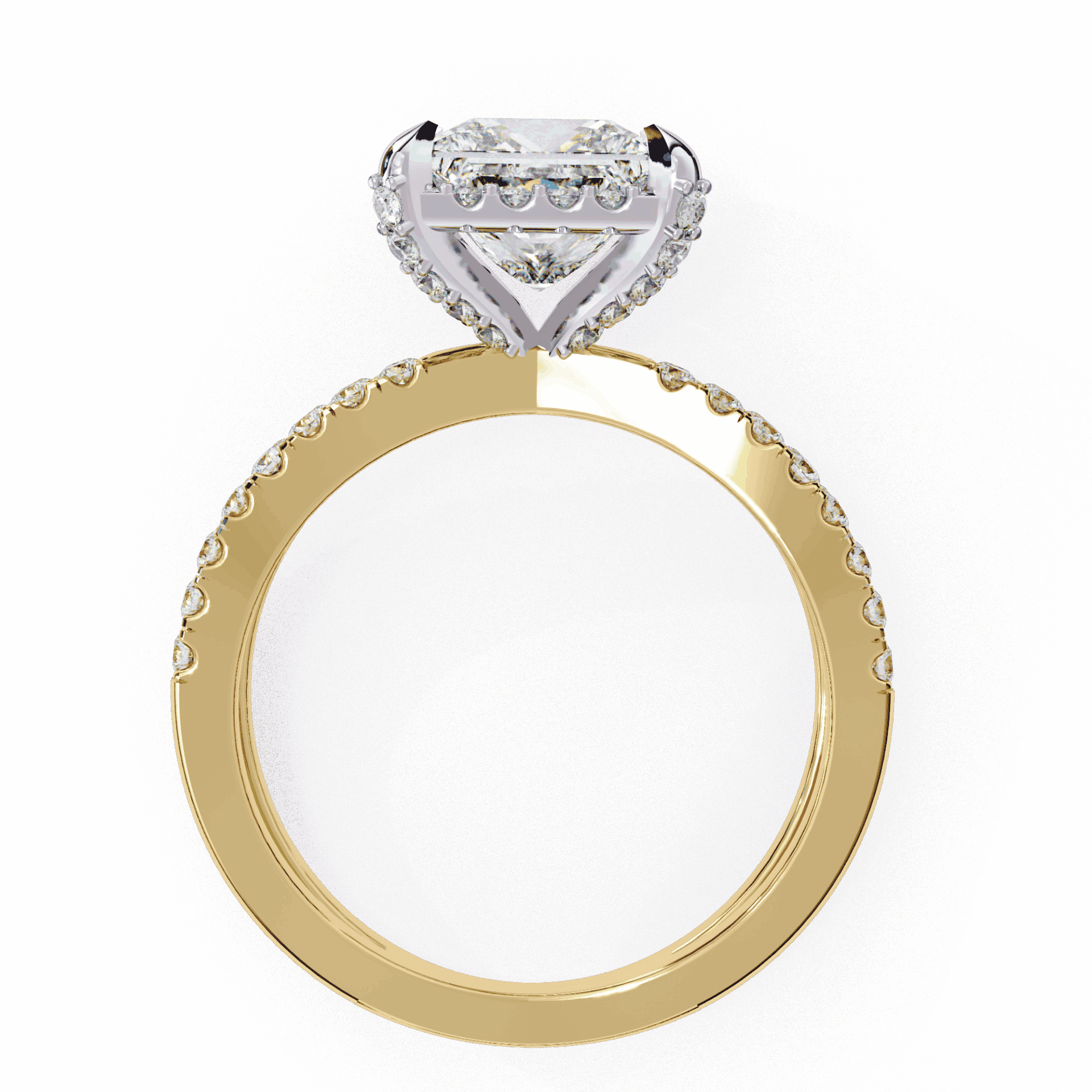 2.25 Carat Princess Hidden Halo Solitaire Ring in Moissanite | House of Estara