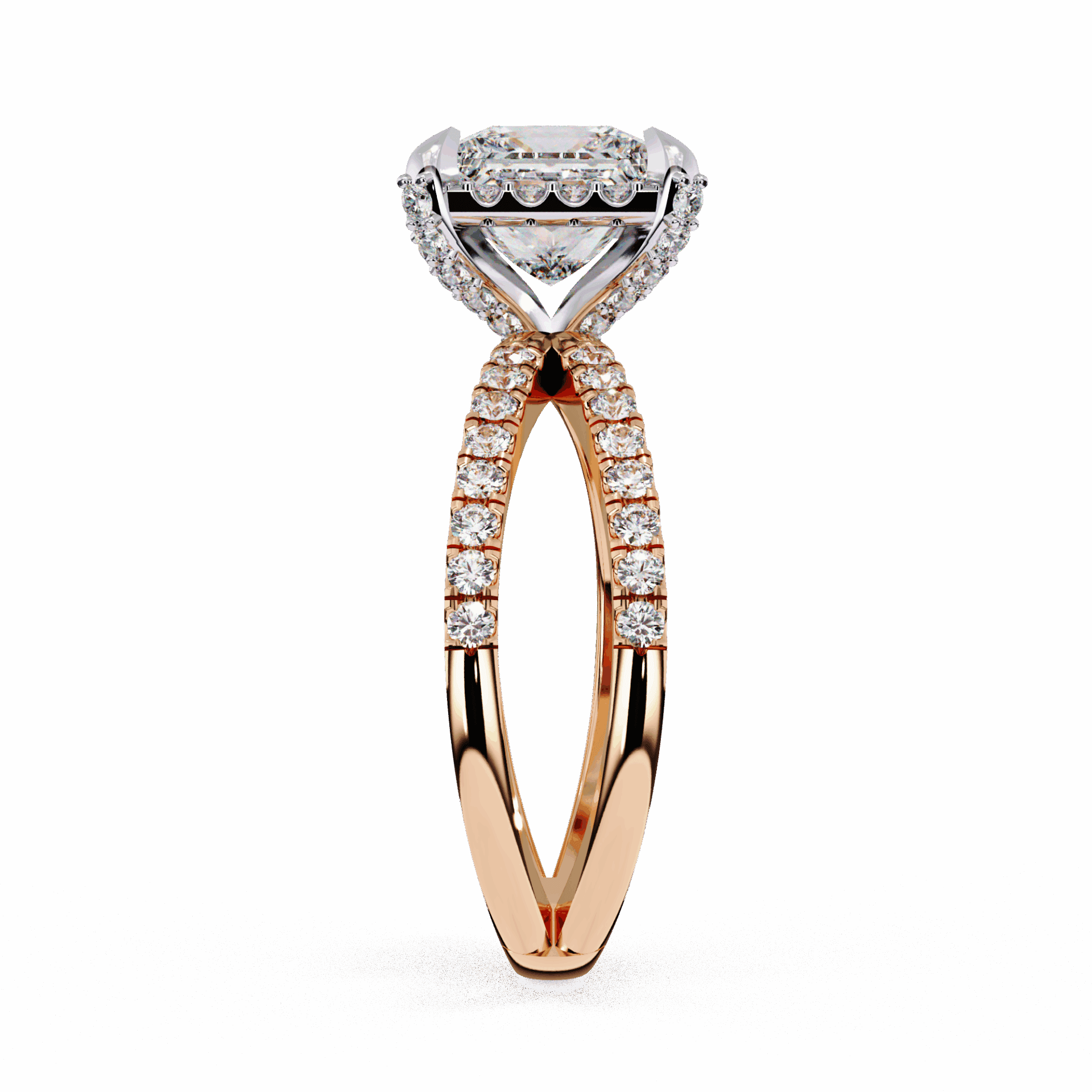 2.25 Carat Princess Hidden Halo Solitaire Ring in Moissanite | House of Estara