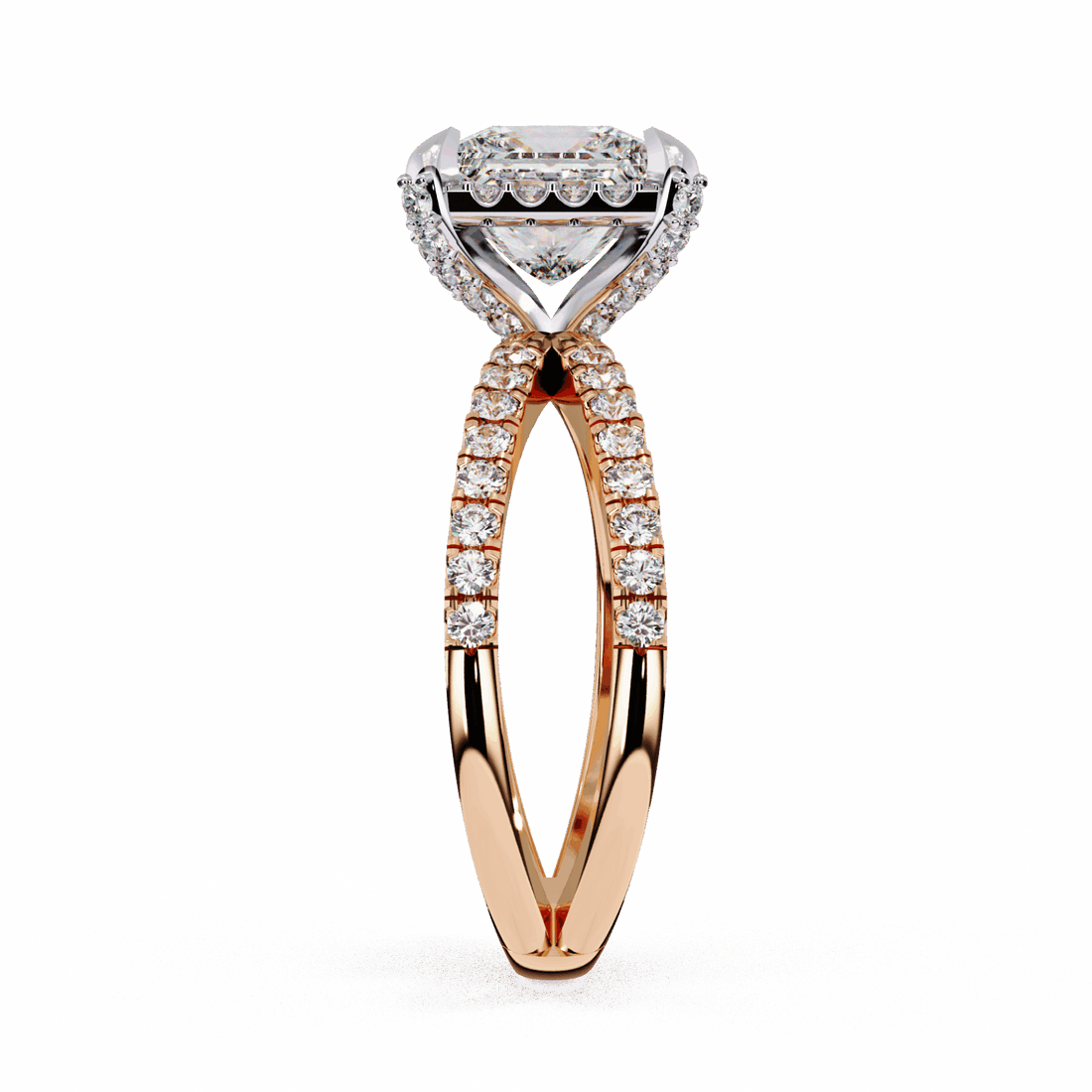 2.25 Carat Princess Hidden Halo Solitaire Ring in Moissanite | House of Estara